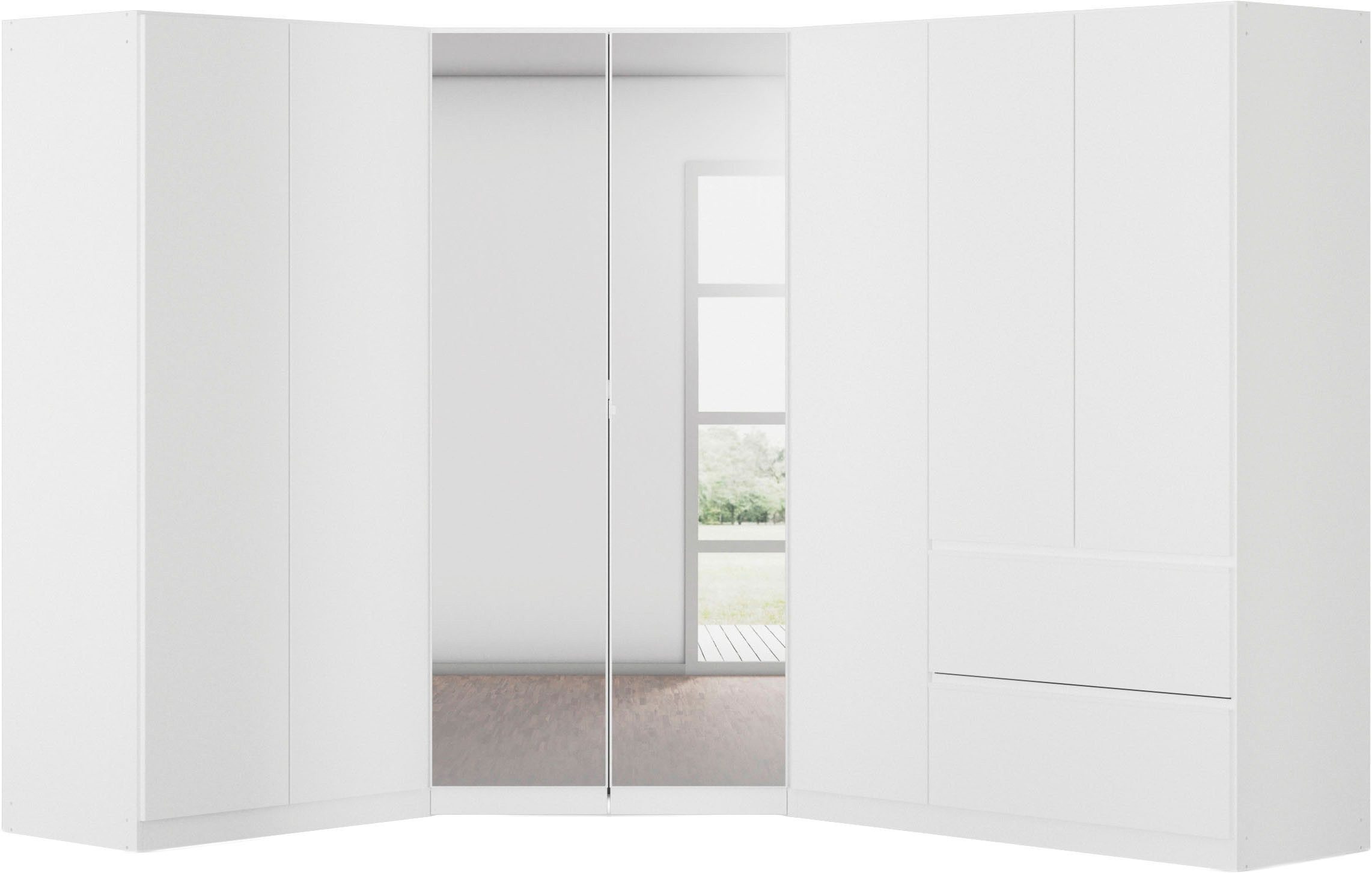 Schrank-Set Kleiderschrank Schrank Garderobe Wäscheschrank COSTA Größe 208x253 cm