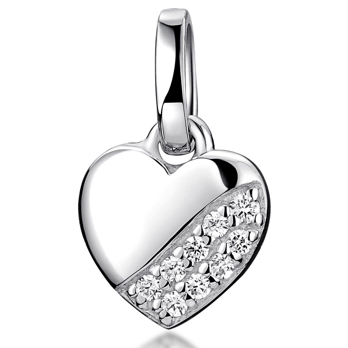 Herzanhänger Mädchen Herz Liebe mit Zirkonia klein KA-275