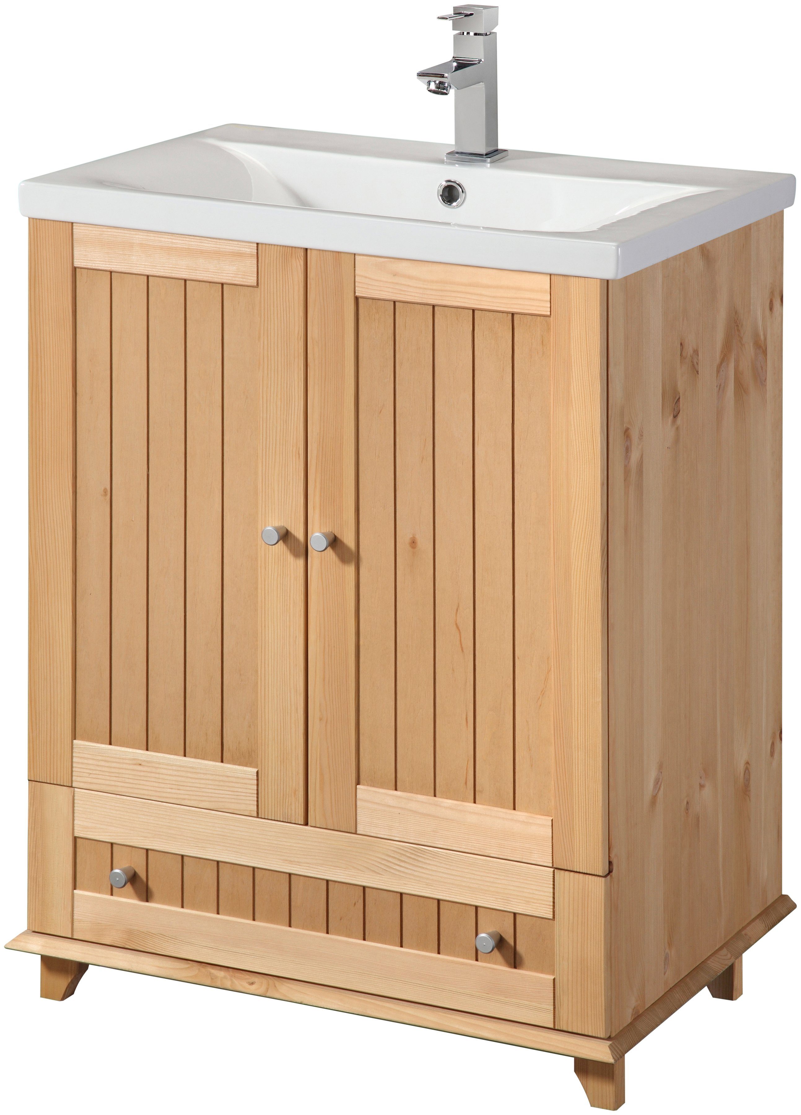 welltime Waschtisch Venezia, Badmöbel, aus massiver Kiefer, mit Keramikbeck günstig online kaufen