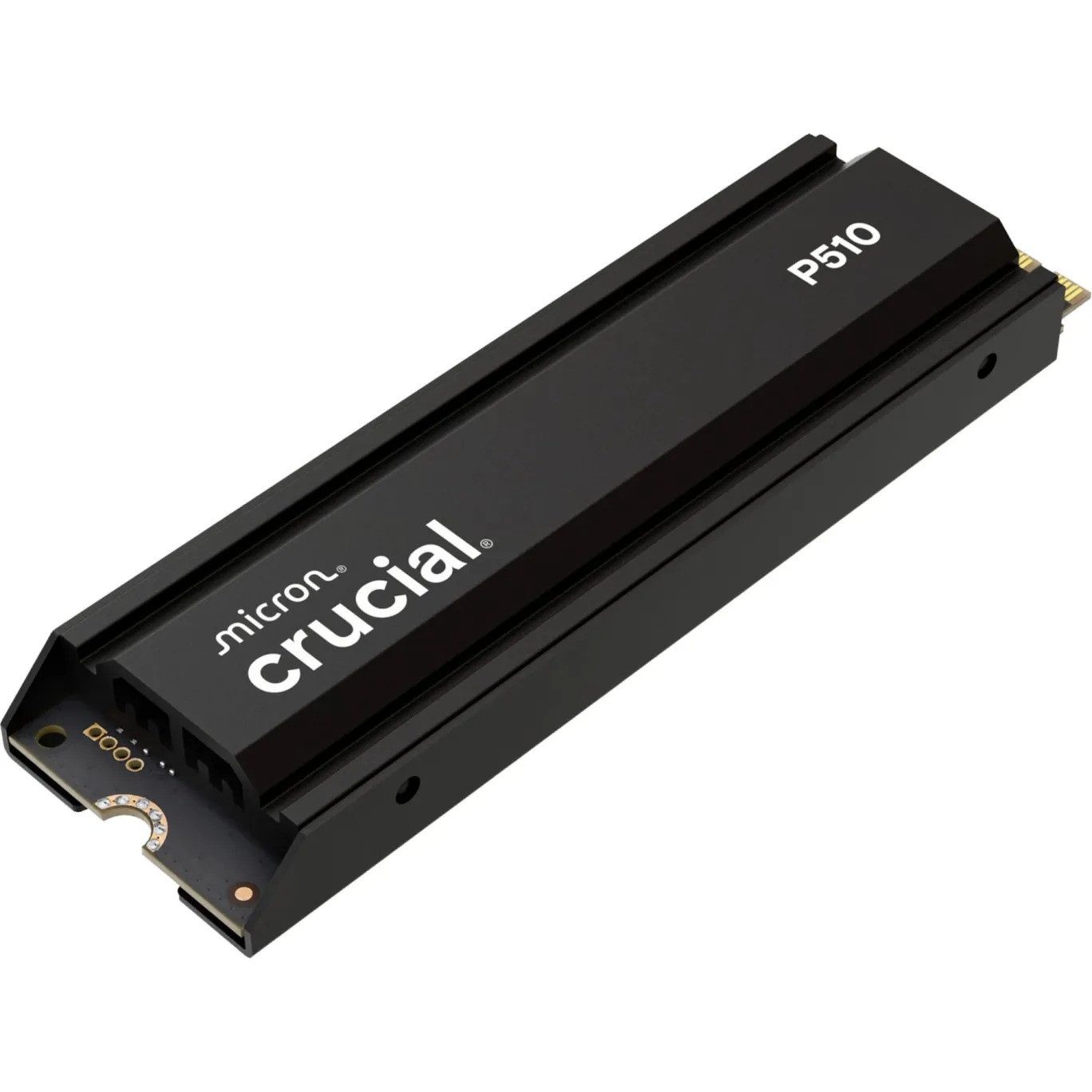 Crucial P510 1TB PS5 PC SSD M.2 2280 NVMe mit Kühlkörper interne SSD (1 TB) M.2" 11000 MB/S Lesegeschwindigkeit, 9500 MB/S Schreibgeschwindigkeit, PCIe Gen5 x4 NVMe SSD, Micron G9 TLC NAND, M.2 2280 Heatsink