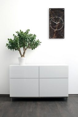 Kreative Feder Wanduhr Designer-Wanduhr „Brown Marble“ aus Stein (Beton) (Funk- oder Quarzuhrwerk; ohne Ticken; elegant, außergewöhnlich, modern)