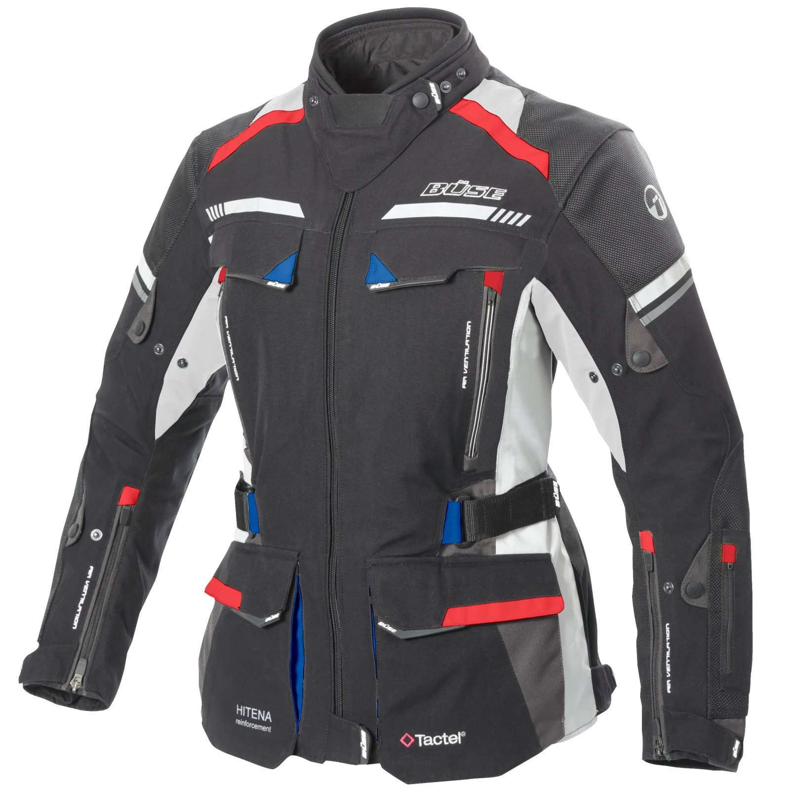 Büse Motorradjacke Büse Highland II Textiljacke schwarz / blau / rot Damen atmungsaktiv