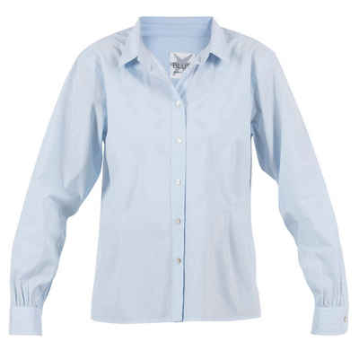 Blue Sportswear Hemdbluse Baumwollpopeline Hemd Dunham Embrodery in Hellblau