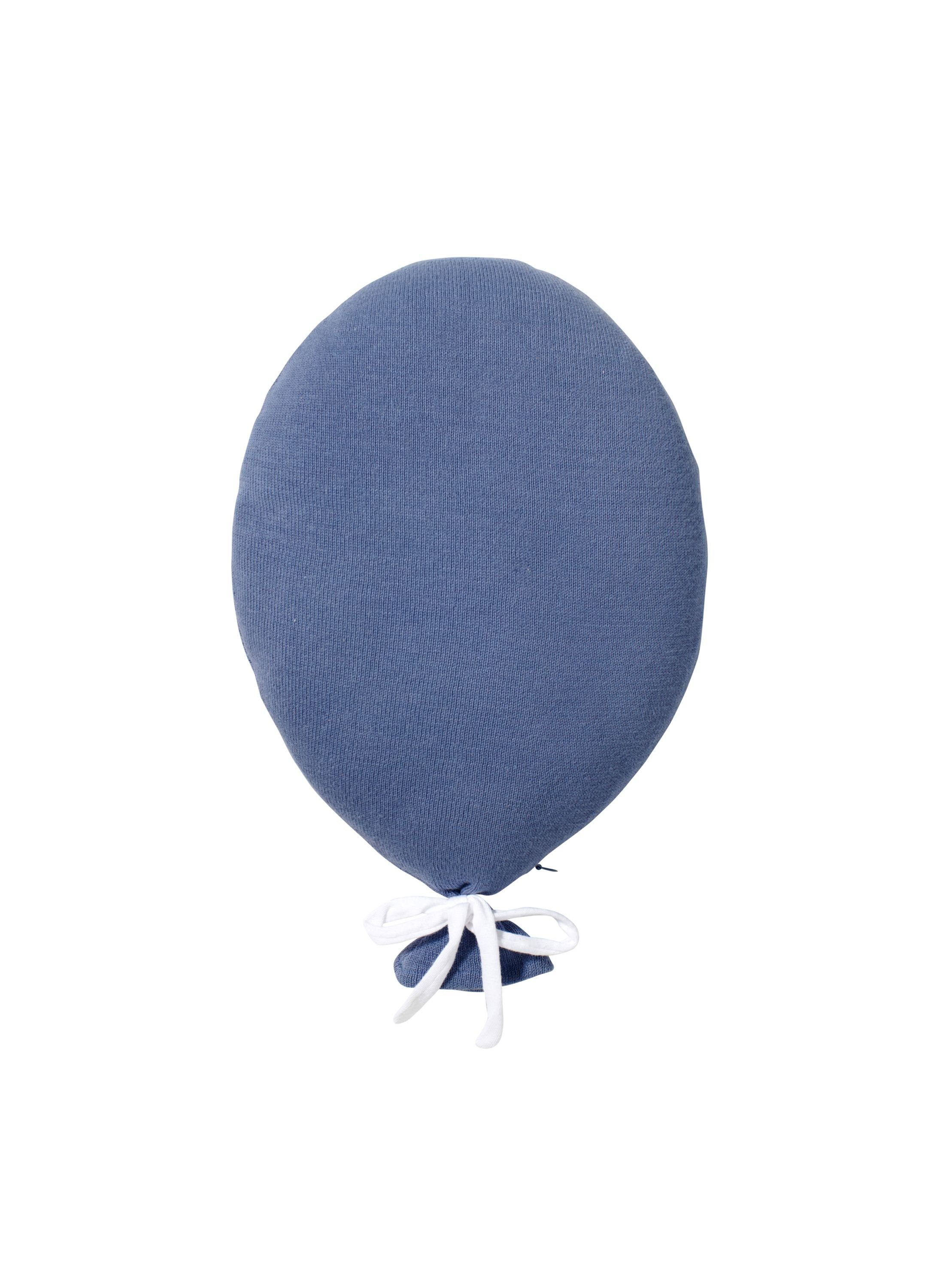 Nordic Coast Company Wanddekoobjekt, Dekokissen Ballon Blau aus 100% zertifizierte Baumwolle Bezug abnehmbar Wanddekoration Babykissen Junge Mädchen ideal als Geschenk