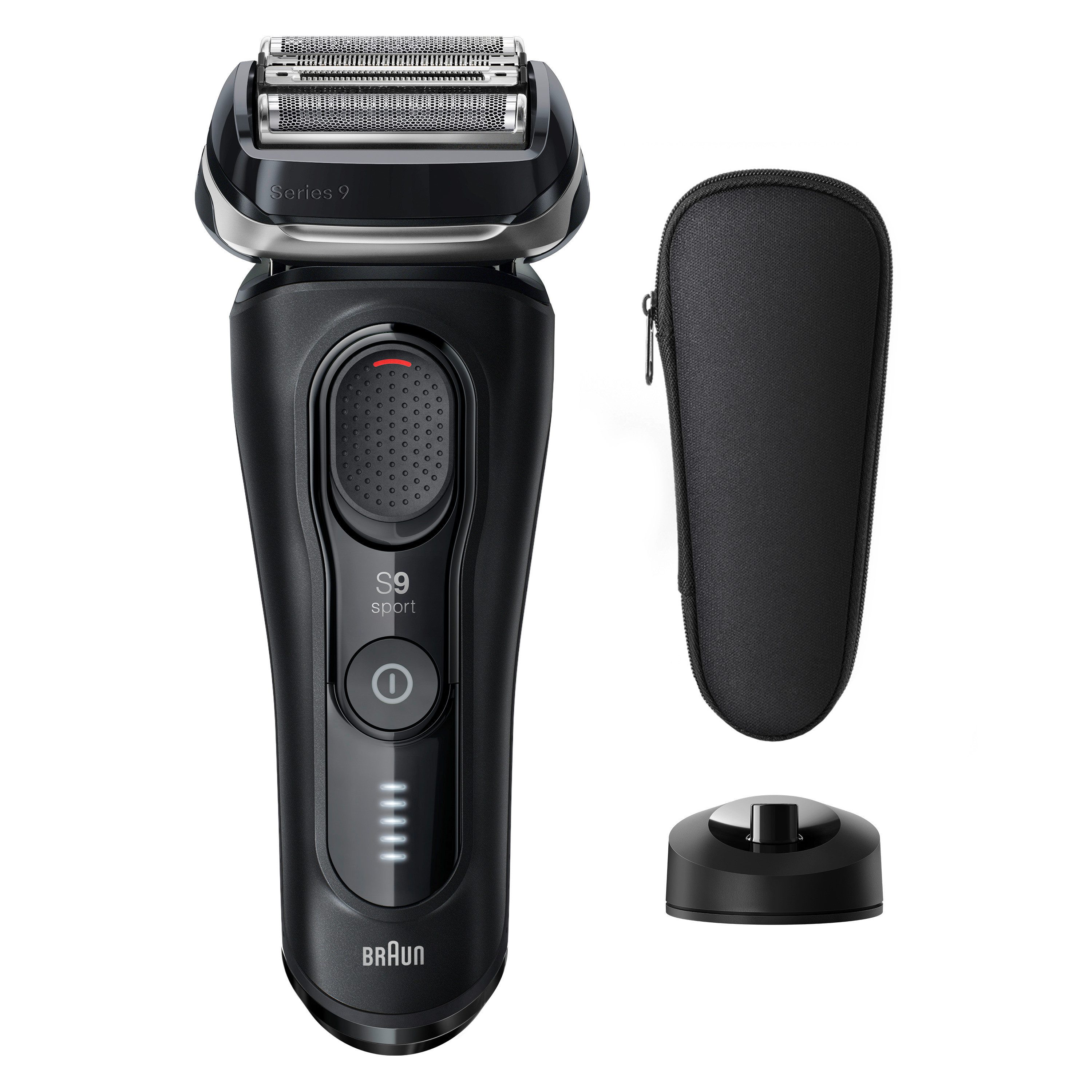 Braun Elektrorasierer Series 9 Sport 9110s, SmartClean-Plus-Reinigungsstation, integrierter Präzisionstrimmer, 4+1 Präzisionskopf, SensoAdapt, 60 Min., Nass & Trocken, Schwarz