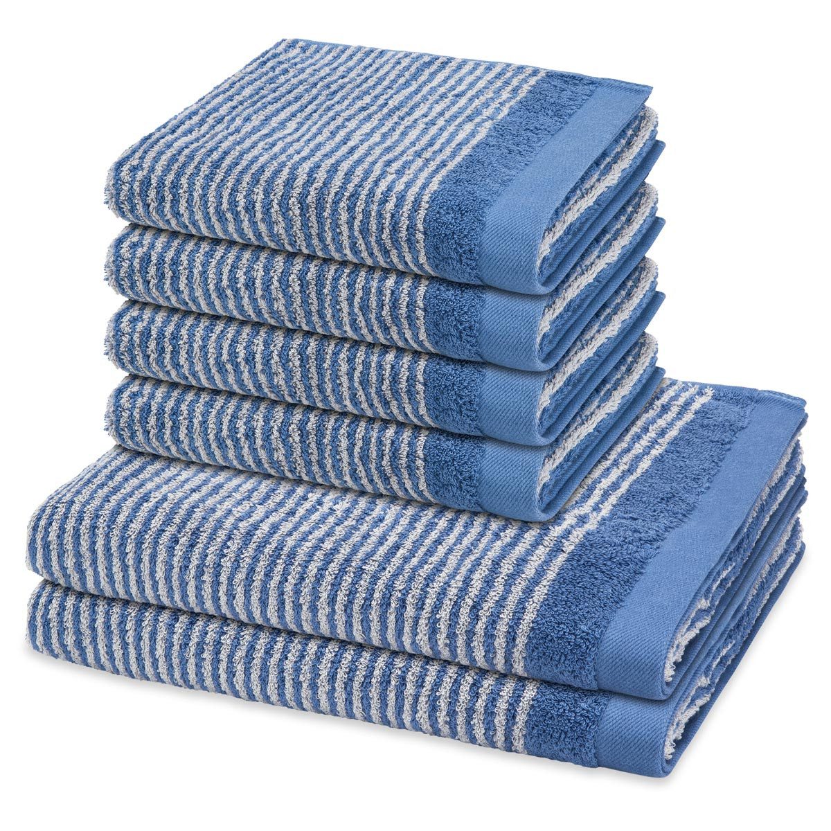 ROSS Handtuch Set Stripes, Frottee (Spar-Set, 6-St), 4 X Handtuch 2 X Duschtuch im Set - Baumwolle - Saugstark