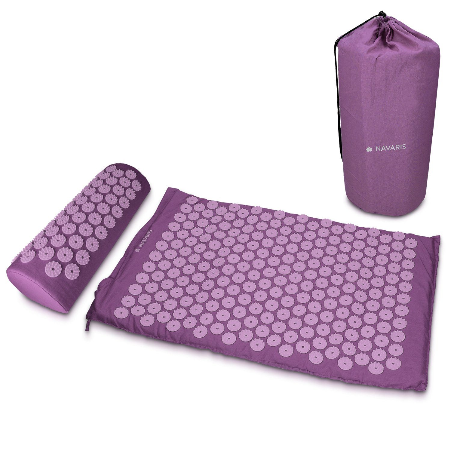 Navaris Akupressurmatte 2in1 Akupressur Massage Set - 1x Matte 1x Kissen mit Tasche - (1-St)