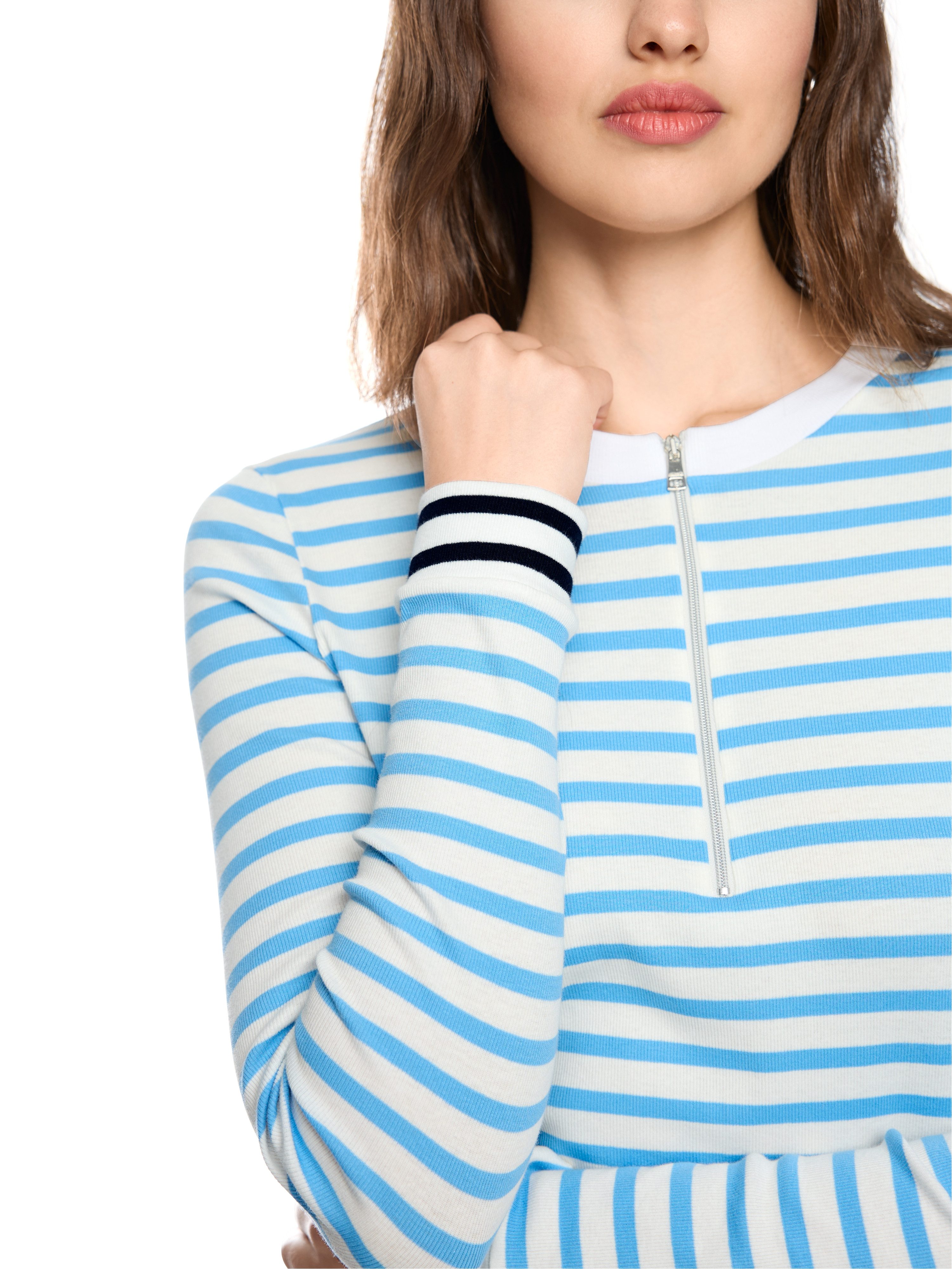 Marc Cain Langarmshirt Salty Breeze Premium Damenmode gestreift, figurnah