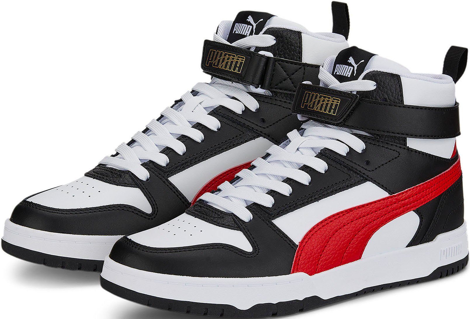 PUMA RBD Game Sneaker Puma White-High Risk Red-Puma Black-Puma Team Gold