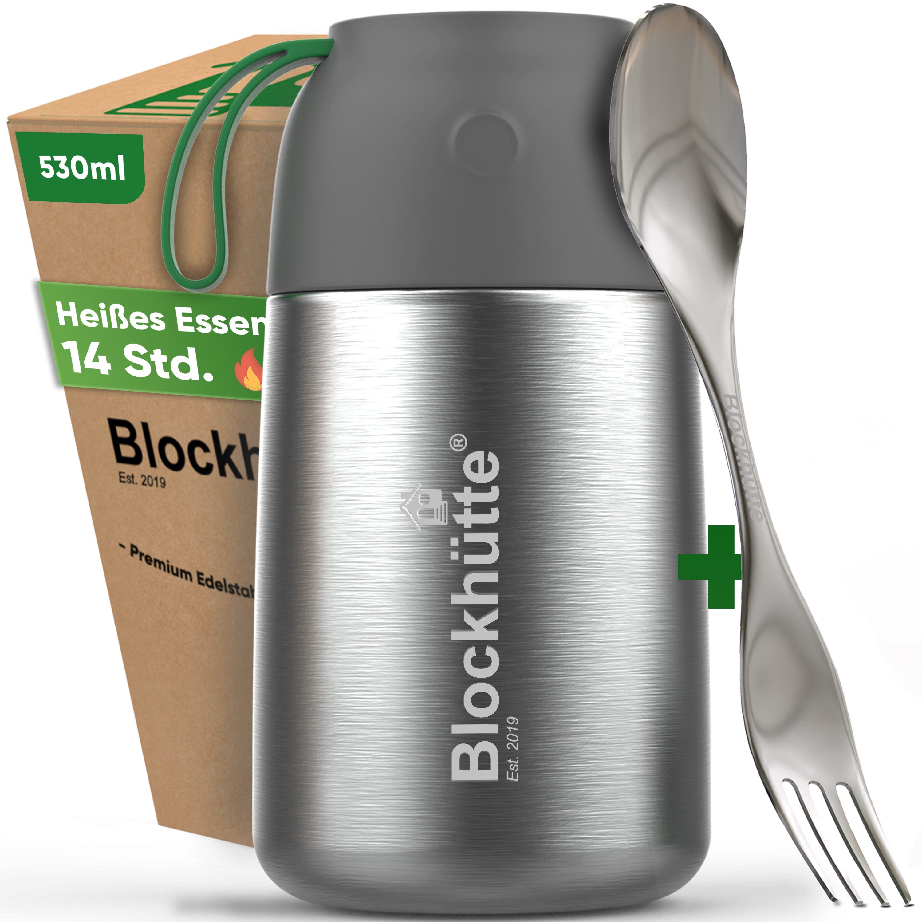 Thermobehälter Edelstahl Thermobehälter für Essen mit Anti - Vakuum Deckel & Bürste