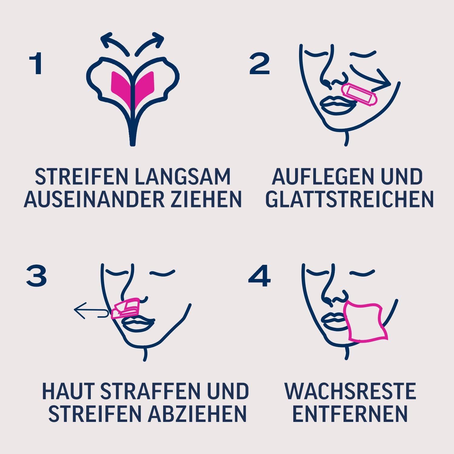 Veet Kaltwachsstreifen EXPERT, 20 St., für Gesicht, - zur Haarentfernung für alle Hauttypen inkl. sensibler Haut