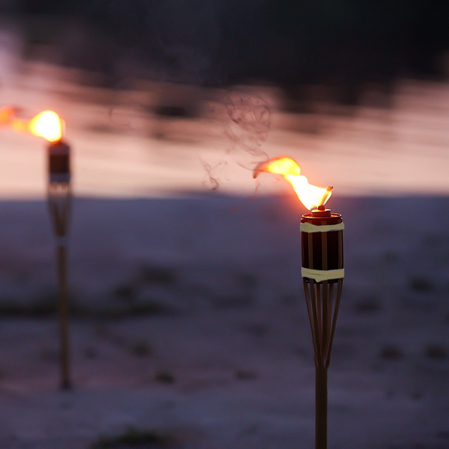 Torch Fackel Leucht Bambus, 10x Gimisgu Fackeln Außen Dekoration Flammenlicht Festliche Gartenfackel Gartenfackel