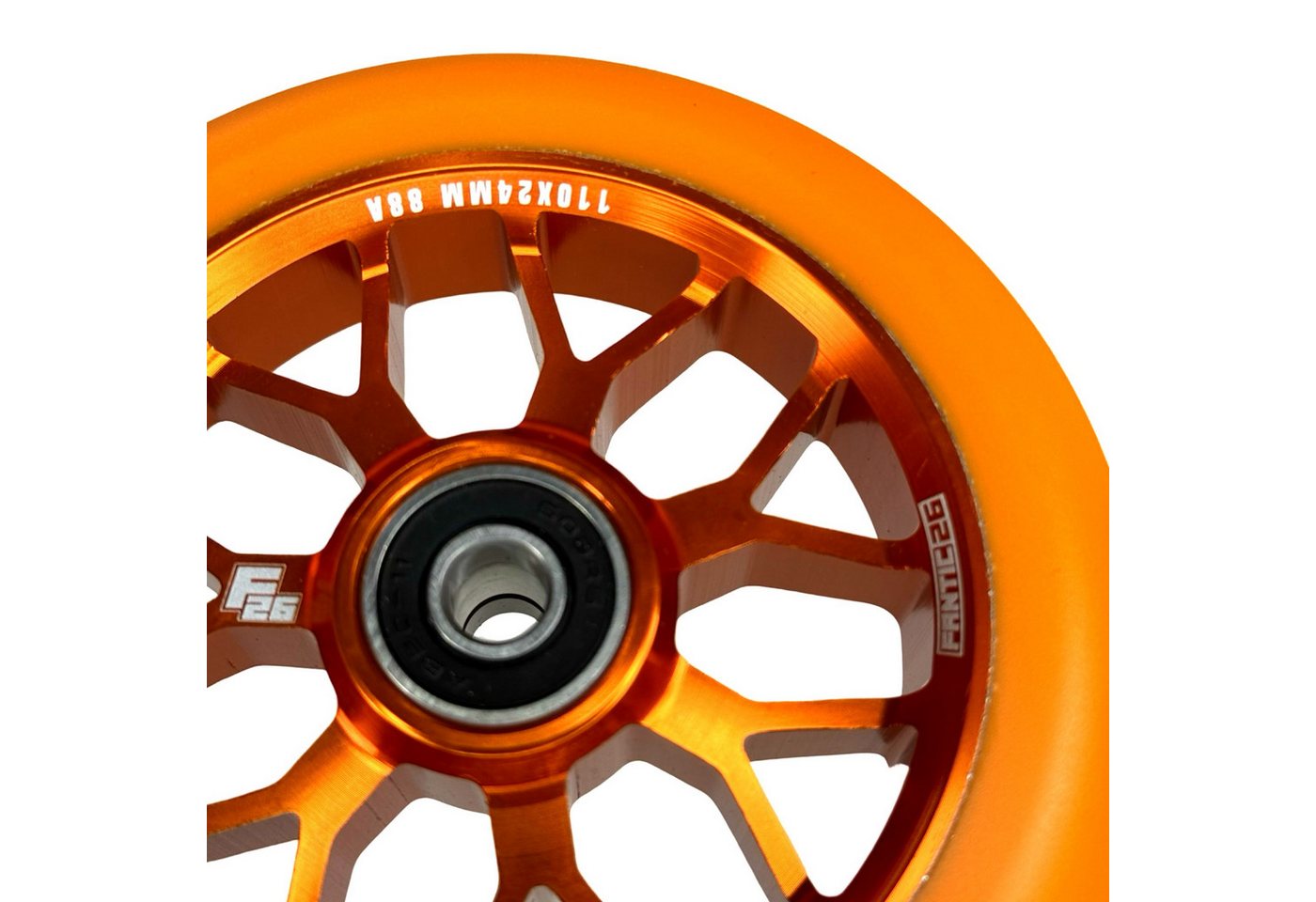 Thumbnail - Fantic26 Stuntscooter Fantic26 Spy7 Stunt-Scooter Rolle 110mm Abec11 Orange/Pu Orange
