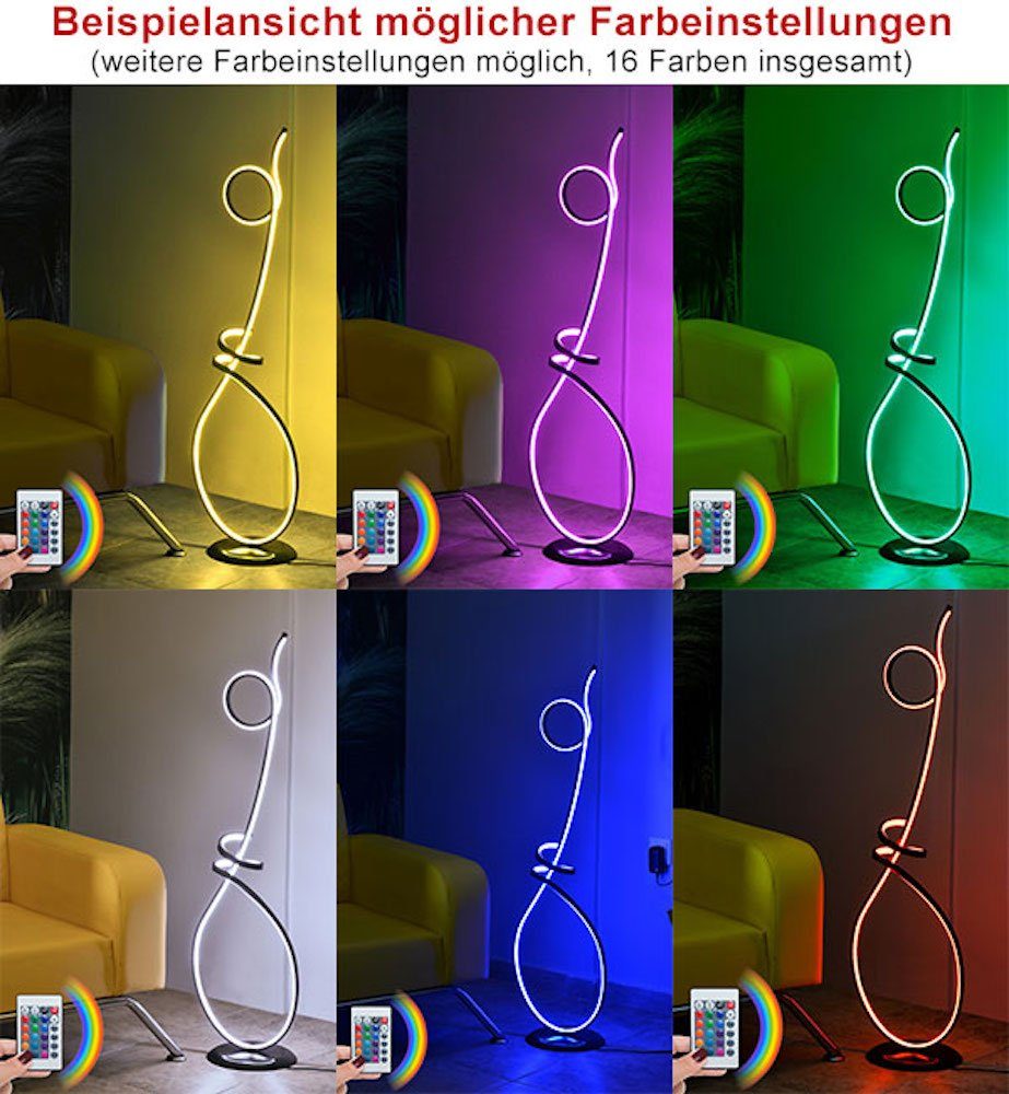 Picasso, 30x25x120cm, schwarz LED-Streifen Stehlampe Feldmann-Wohnen Multicolor