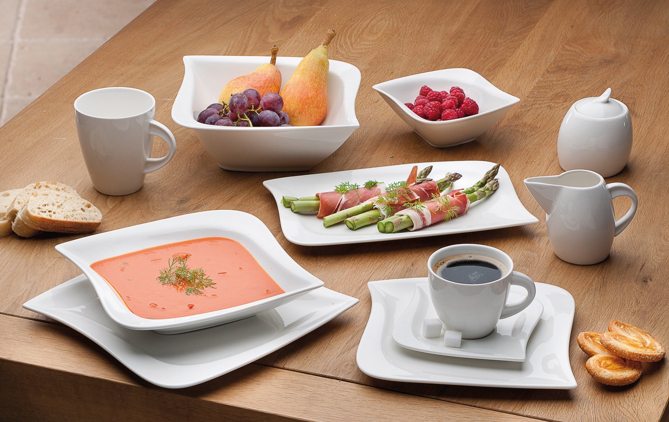 MÄSER Kaffeeservice Geschirr-Set, Service La Musica (18-tlg), 6 Personen, Porzellan, 18 Teile, für 6 Personen