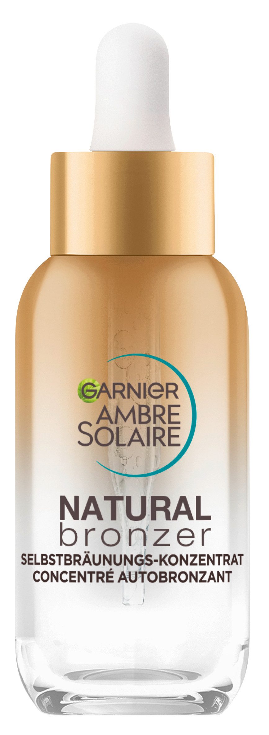 GARNIER Selbstbräunungskonzentrat AMBRE SOLAIRE NATUTRAL BRONZER, sorgt für einen Teint, pflegt die Haut zugleich, zieht schnell ein