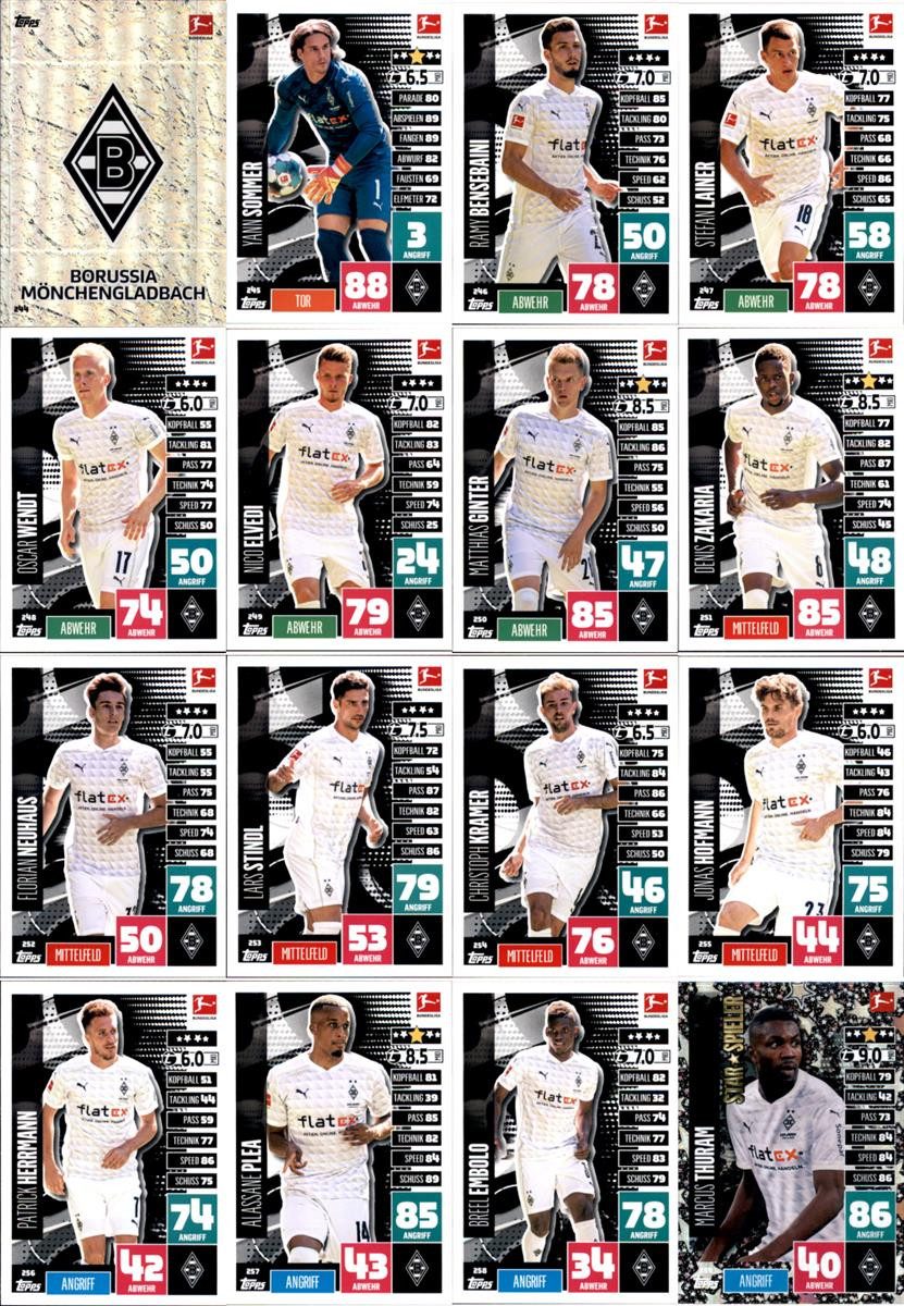 Topps Sammelkarte Topps Match Attax 2020/21 Mannschaftspaket Borussia Mönchengladbach