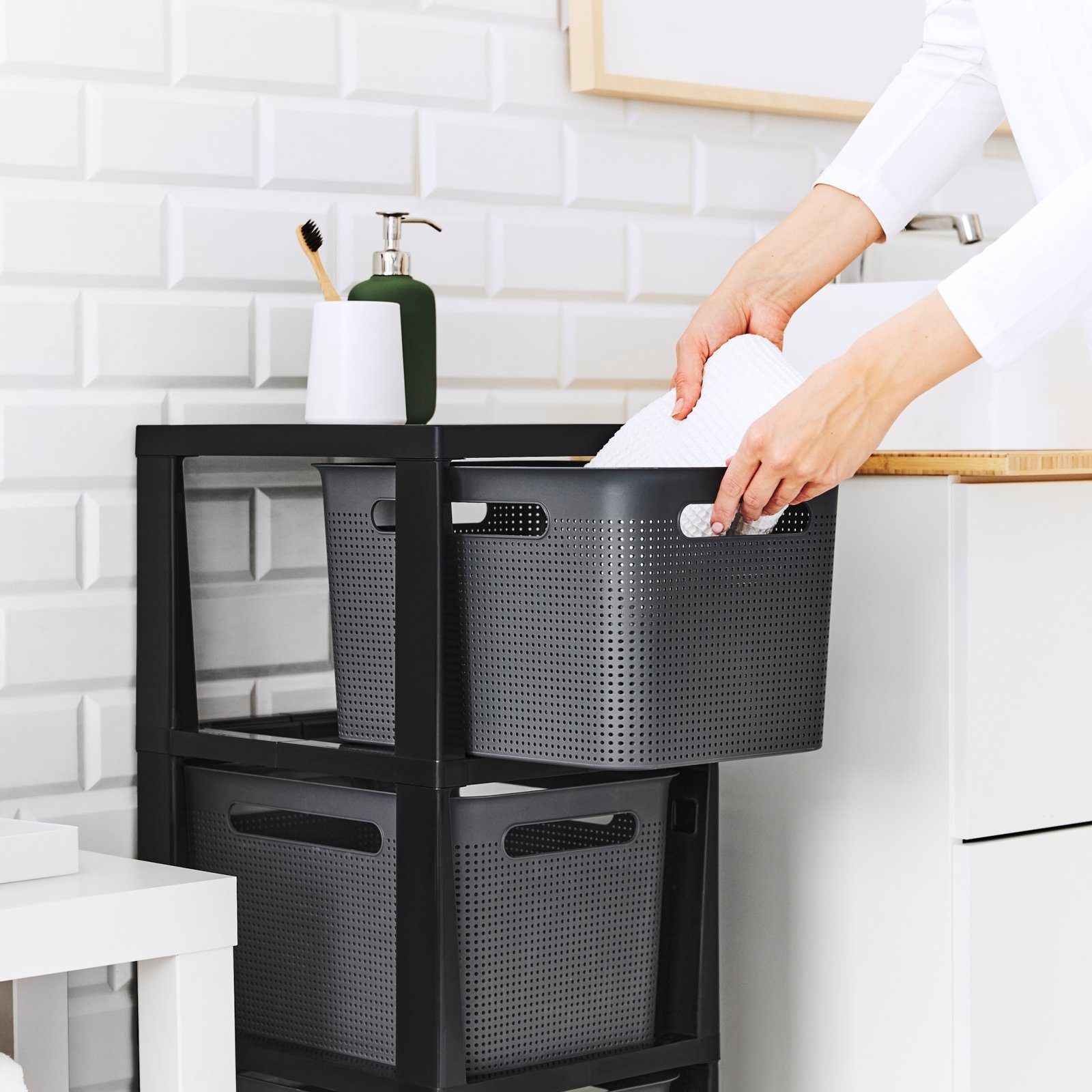 ROTHO Rollcontainer BRISEN Rollcontainer 3 x 16 l, (3 St) günstig online kaufen