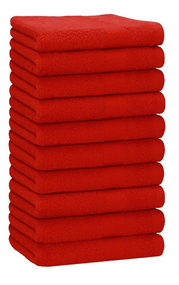 Betz Handtücher 10 Stück Handtücher Premium 100% Baumwolle 50x100 cm rot,  100% Baumwolle