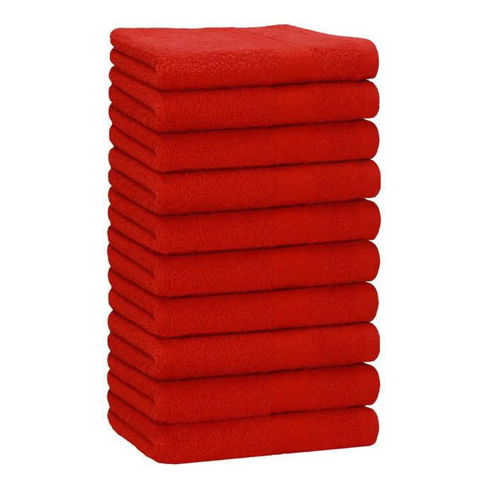 Betz Handtücher 10 Stück Handtücher Premium 100% Baumwolle 50x100 cm rot 100% Baumwolle