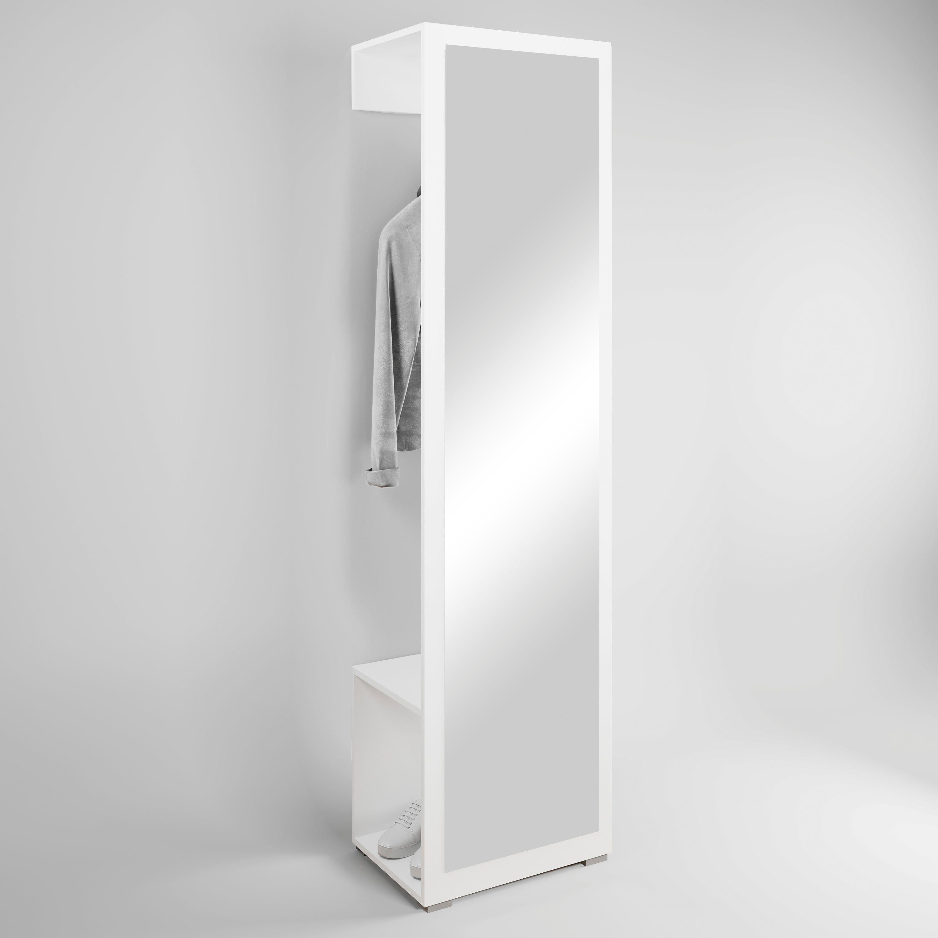 INOSIGN Garderobenschrank Paris 190 1 1 | Frontspiegel (Höhe weiß weiß und mit cm) Kleiderstange