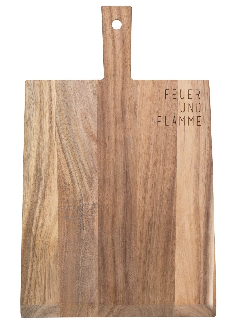 Design UND Akazienholz Räder 49x32cm, FLAMME Akazienholz Schneidebrett FEUER Küchenbrett