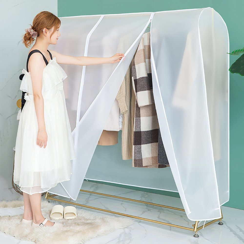 Kleiderhülle Reißverschluss Orbeet offene für Garderobe mit Kleidersack Mattiertes Kleidersack Weiß