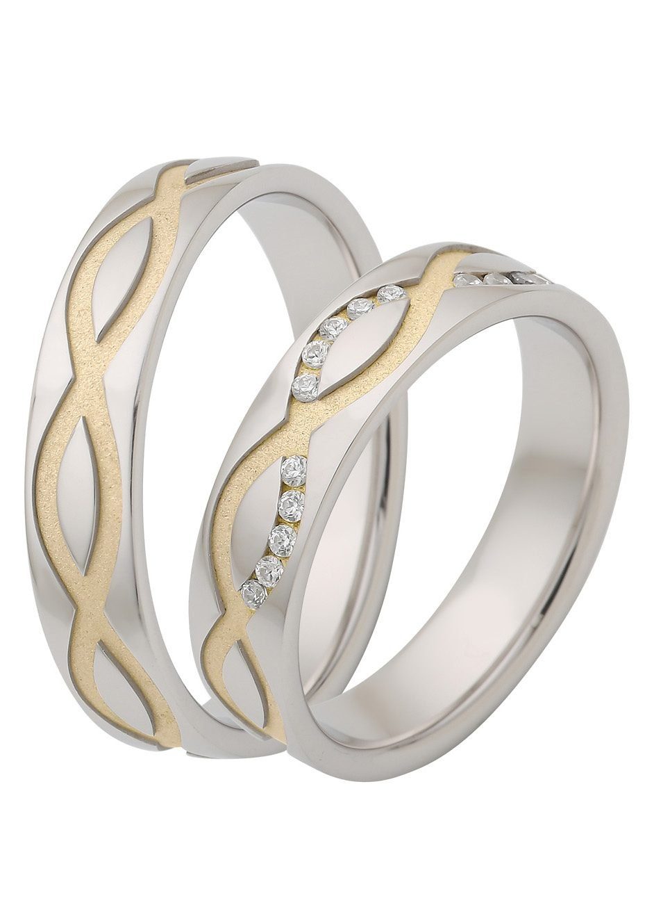 ohne Firetti mit Schmuck Trauring Hochzeit Geschenk Gravur Ehering Zirkonia mit "LIEBE", o. Trauring