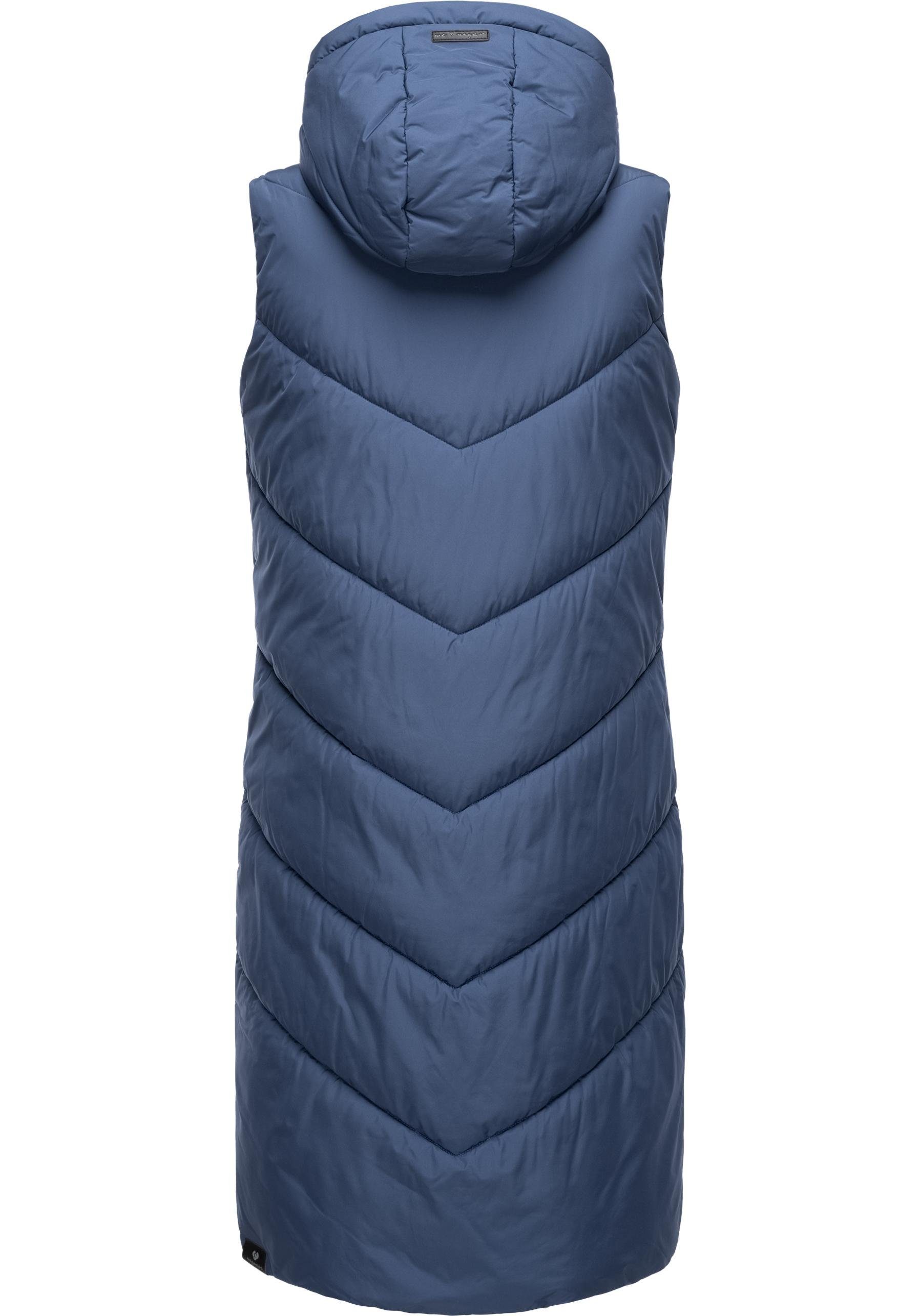 Ragwear Steppweste Suminka Vest Wasserdichte, lange Damen Winterweste