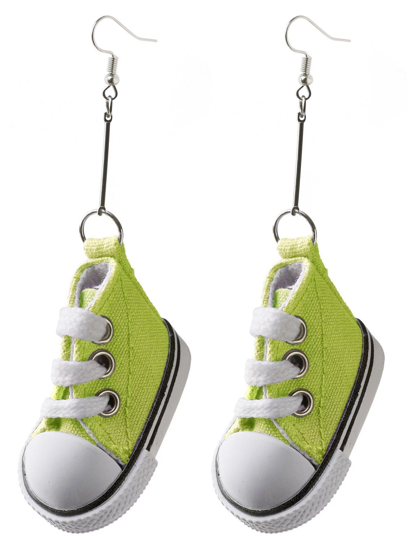 Metamorph Paar Ohrhaken Sneaker Ohrringe grün, Lustige und ausgefallene Ohrringe mit Haken aus Edelstahl