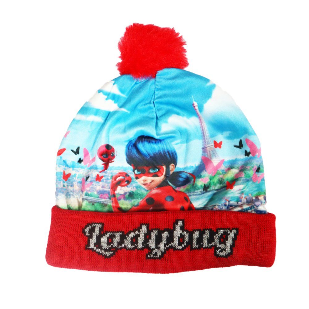 Miraculous - Ladybug Bommelmütze Miraculous Ladybug Kinder 2tlg Set Wintermütze plus Handschuhe Gr. 52 bis 54