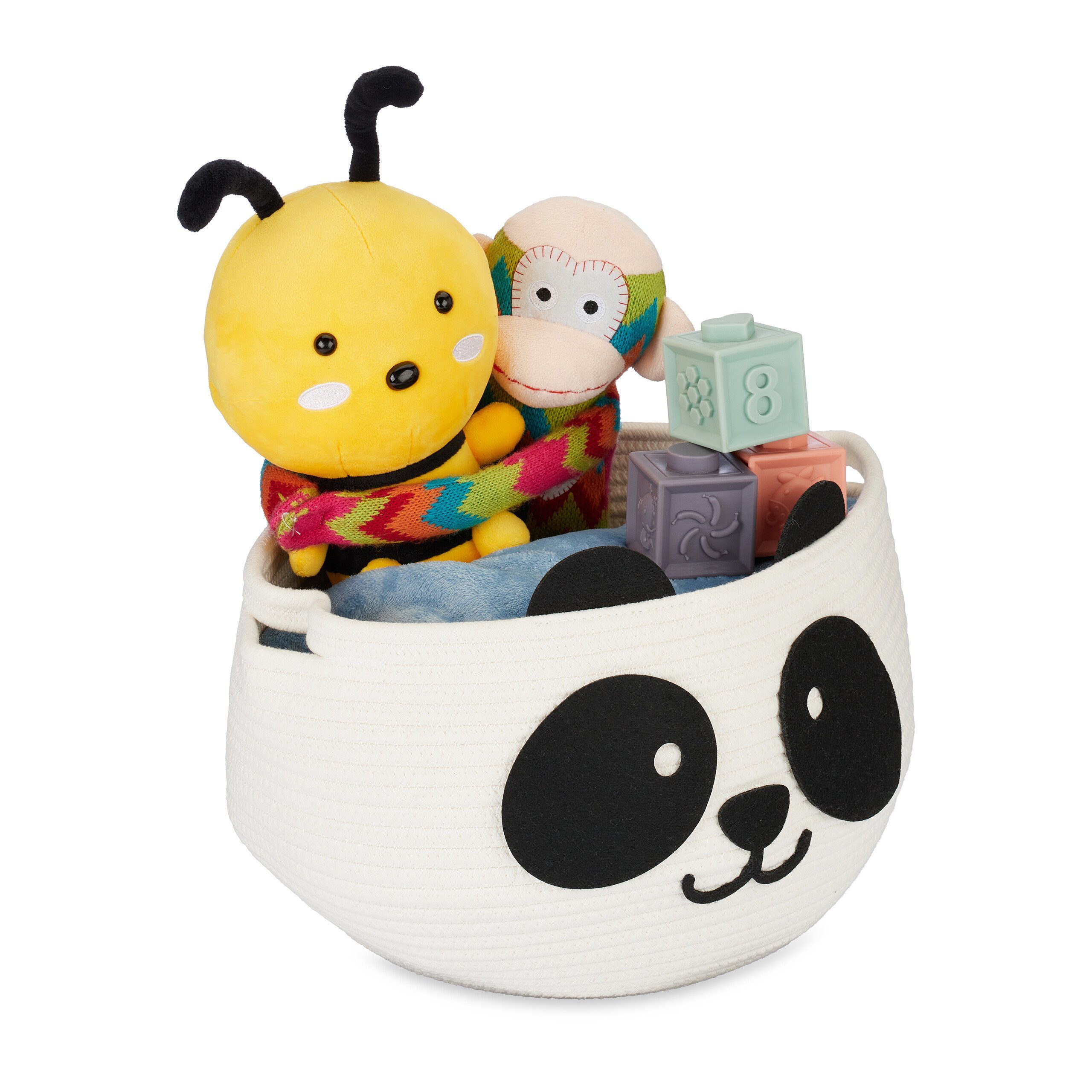 relaxdays Aufbewahrungskorb Kinder Aufbewahrungskorb Panda günstig online kaufen