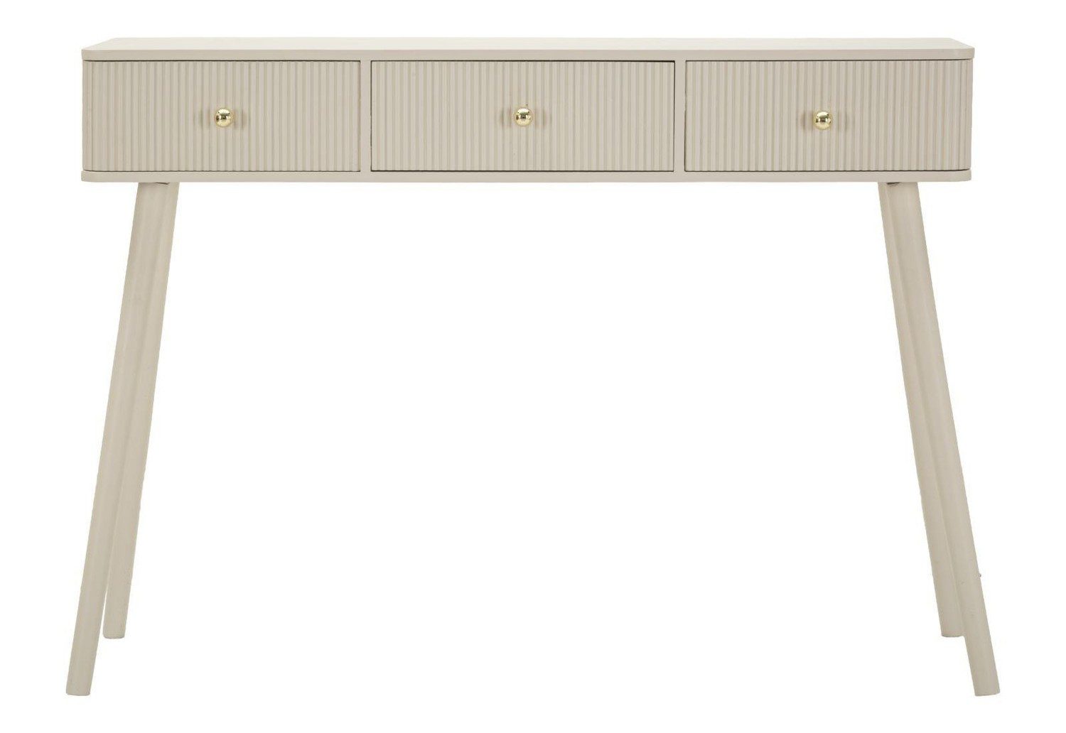 Natur24 Beistelltisch Shy Konsole 30 x 108 x 77 cm MDF Pinie Eisen Weiß Gold