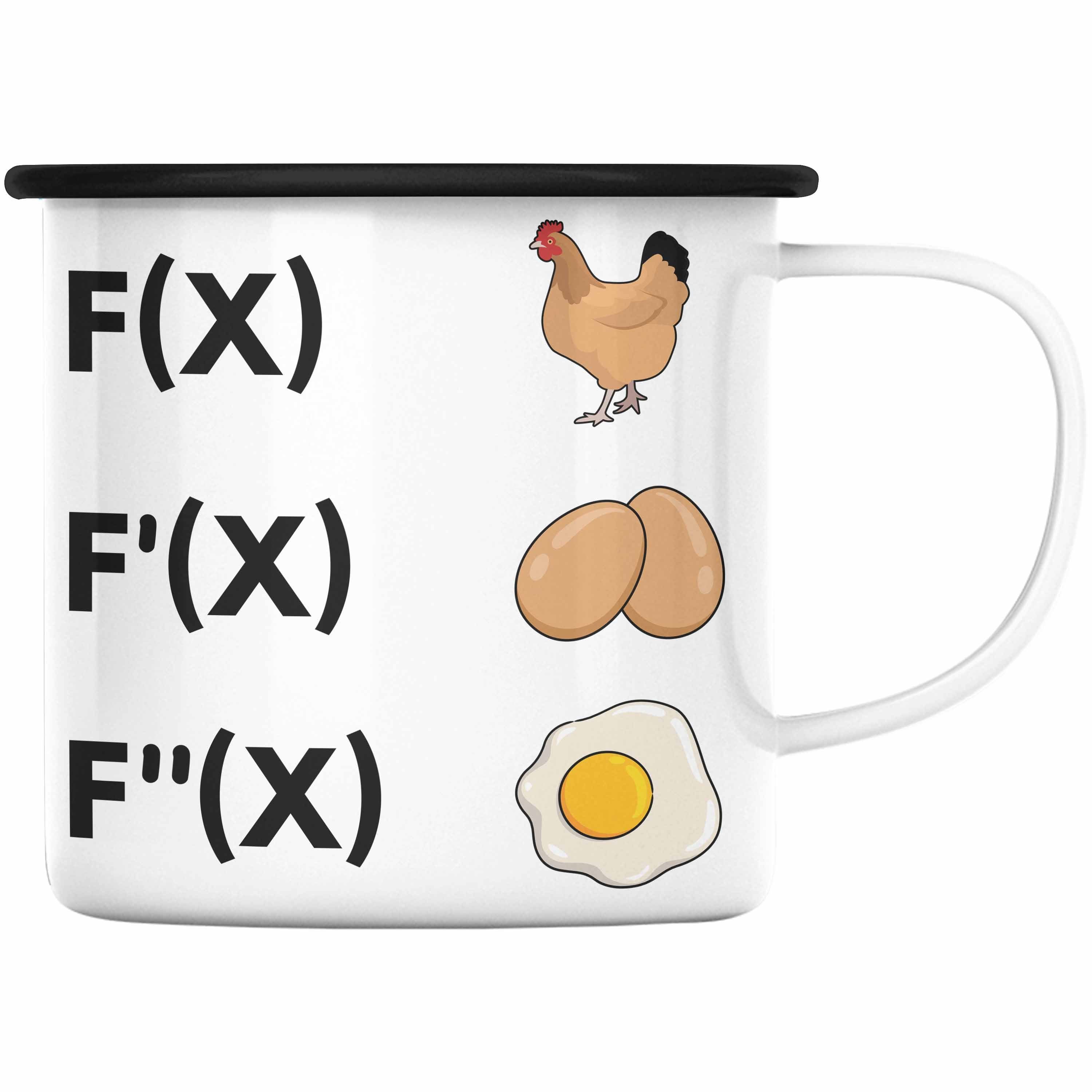 Trendation Thermotasse Trendation - Mathematik Lehrer Emaille Tasse Ableitung Lustiges Mathe Geschenk Mathelehrer Schwarz