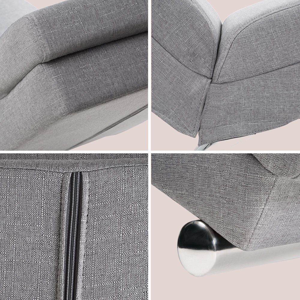 Casaria Relaxliege London, 1 Teile, XXL186x89x55cm Ergonomisch Stoff Gepolstert 180kg Belastbarkeit – Bild 3 von 5
