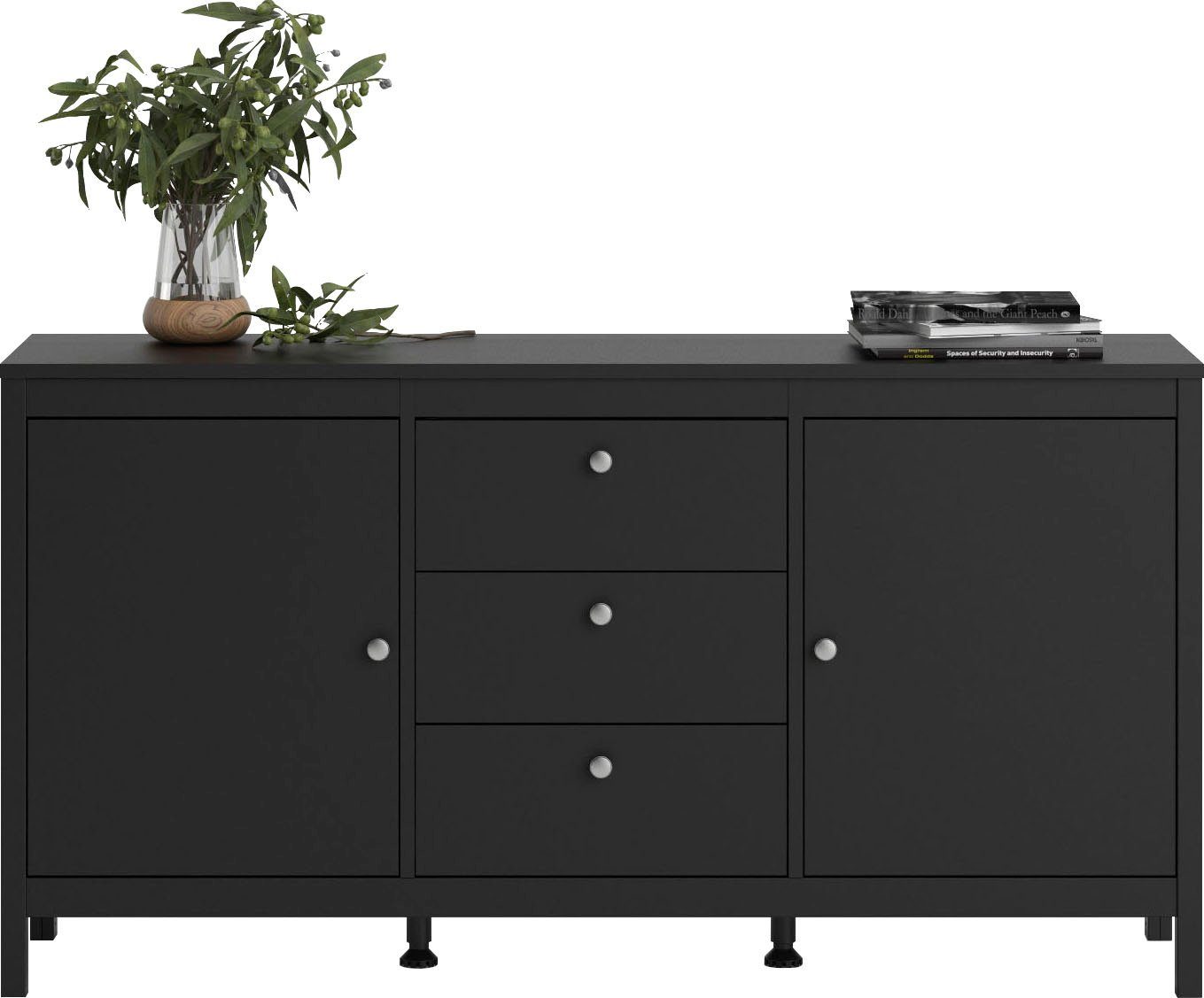 Home affaire Sideboard Madrid, Aufbewahrung, Schubladenschrank, Sideboard, mit 2 Türen und 3 Schubladen, Breite 151 cm, Höhe 80 cm