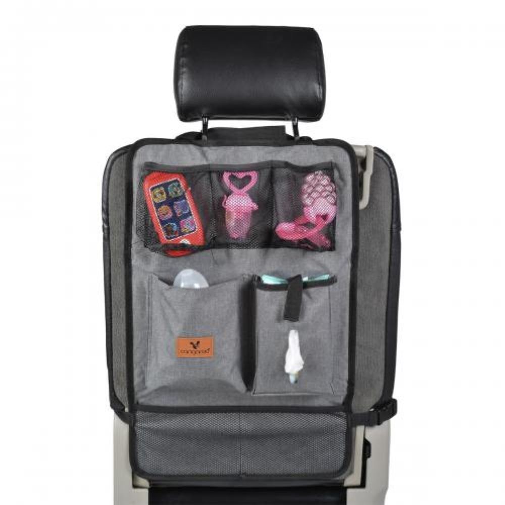 Auto Taschen Cangaroo Organizer Reise Auto-Rückenlehnentasche mit Rückenlehnenschutz Organizer mit für grau Taschen (1-tlg),