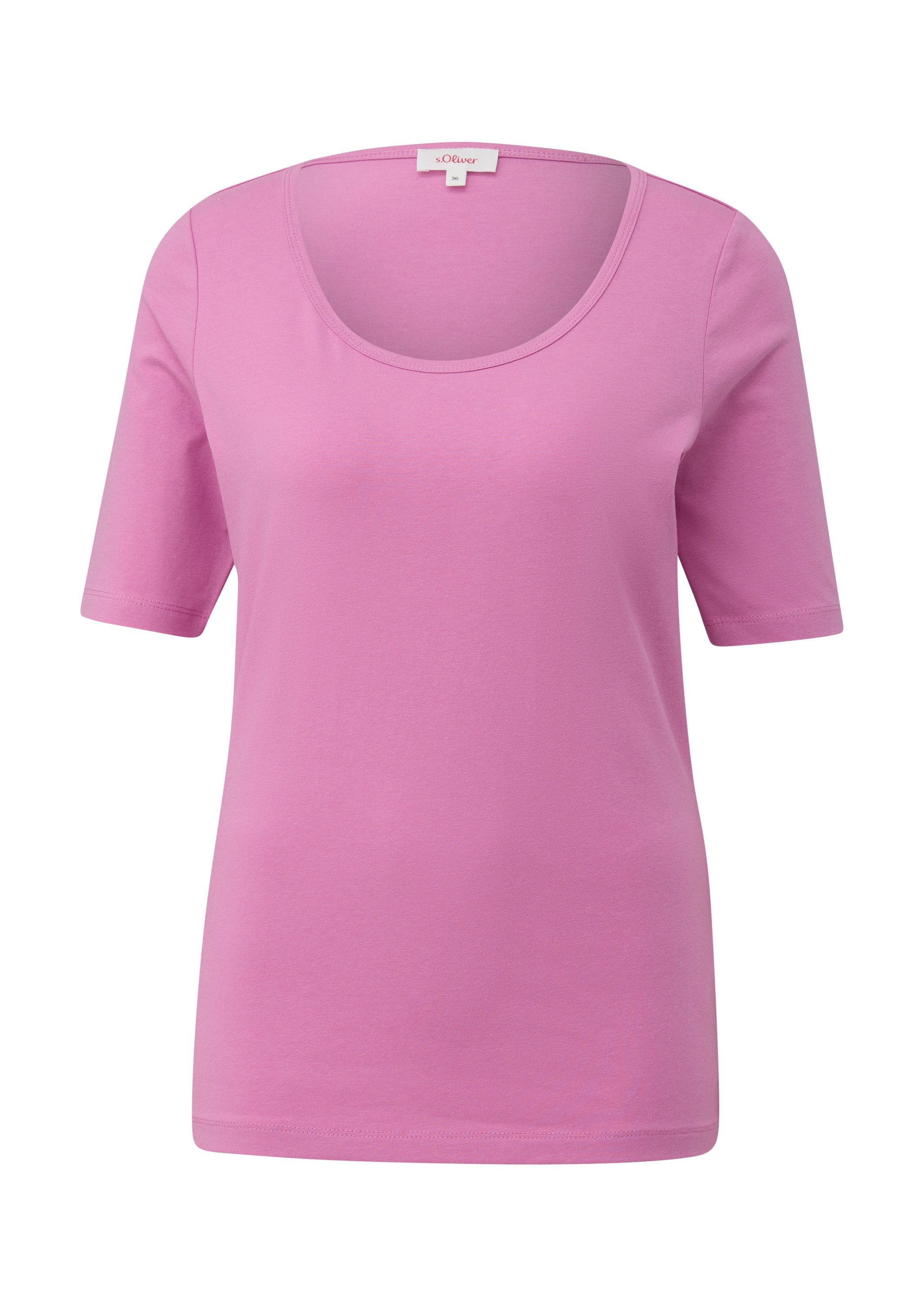 s.Oliver Kurzarmshirt T-Shirt Elastisches Jersey-Shirt mit U-Ausschnitt günstig online kaufen