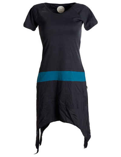 Vishes Sommerkleid Einfaches kurzärmliges Zipfelkleid aus Baumwolle Tunika, Longshirt, Hippie Style