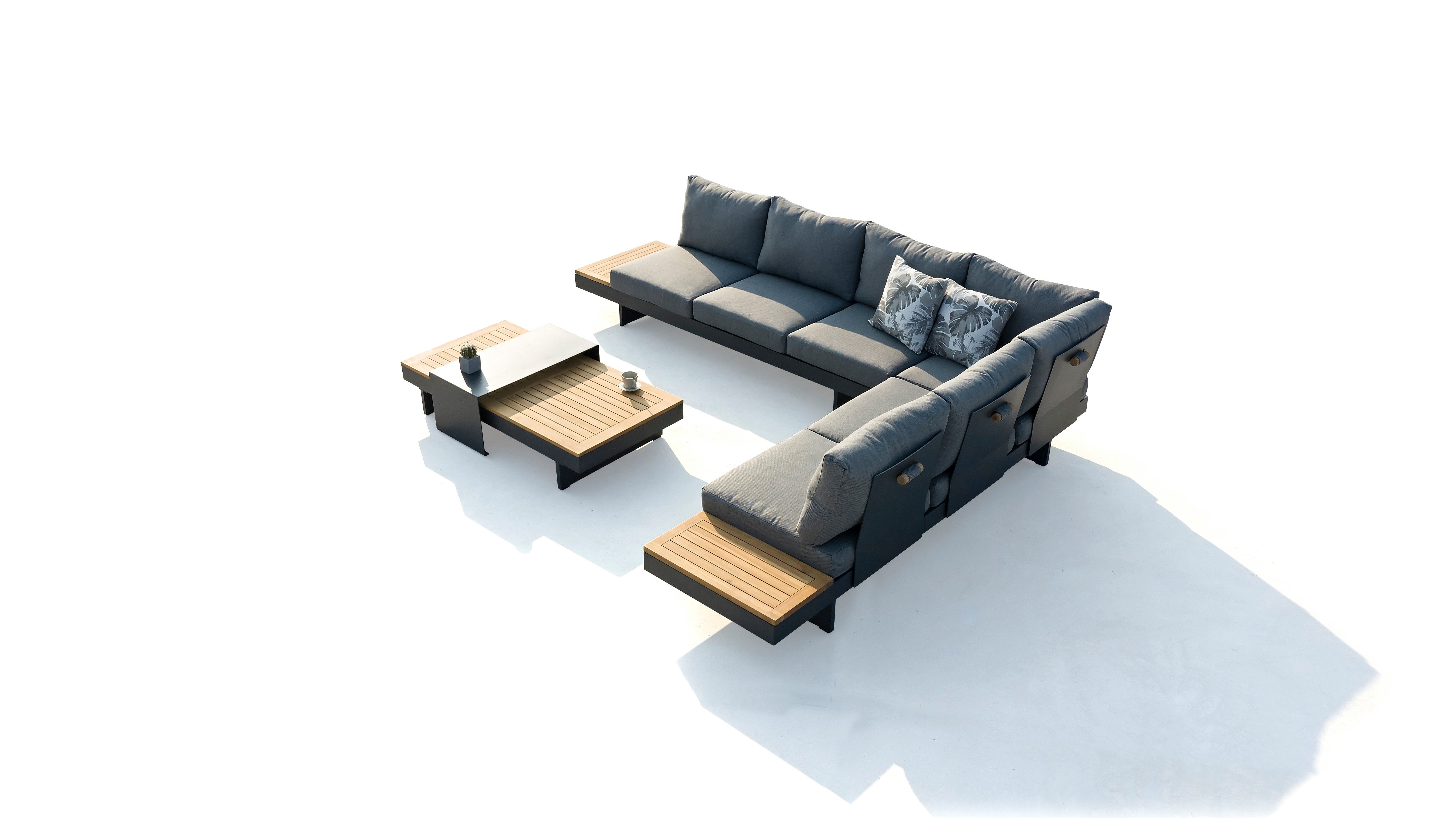acamp Gartenlounge-Set Akazienholz Loungegruppe 4-teilig, modular, FSC, witterungsbeständig, (Spar-Set, 4-tlg., 4-teilig: 2 Sofas & 2 Tische), verstellbare Rückenlehne, modular, FSC Akazienholz, wetterfest