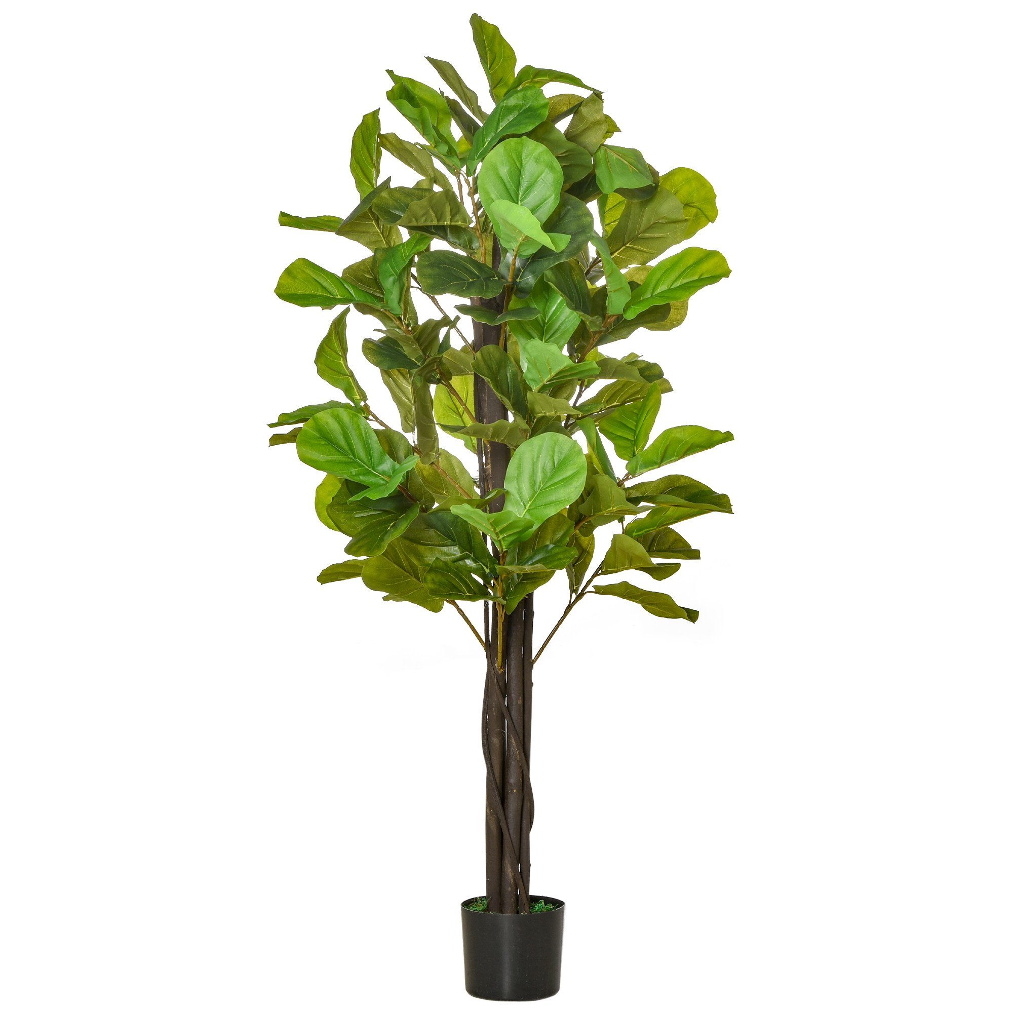 Kunstpflanze Künstlicher Feigenbaum im Topf, 155 cm hoch, HOMCOM | Kunstpflanzen