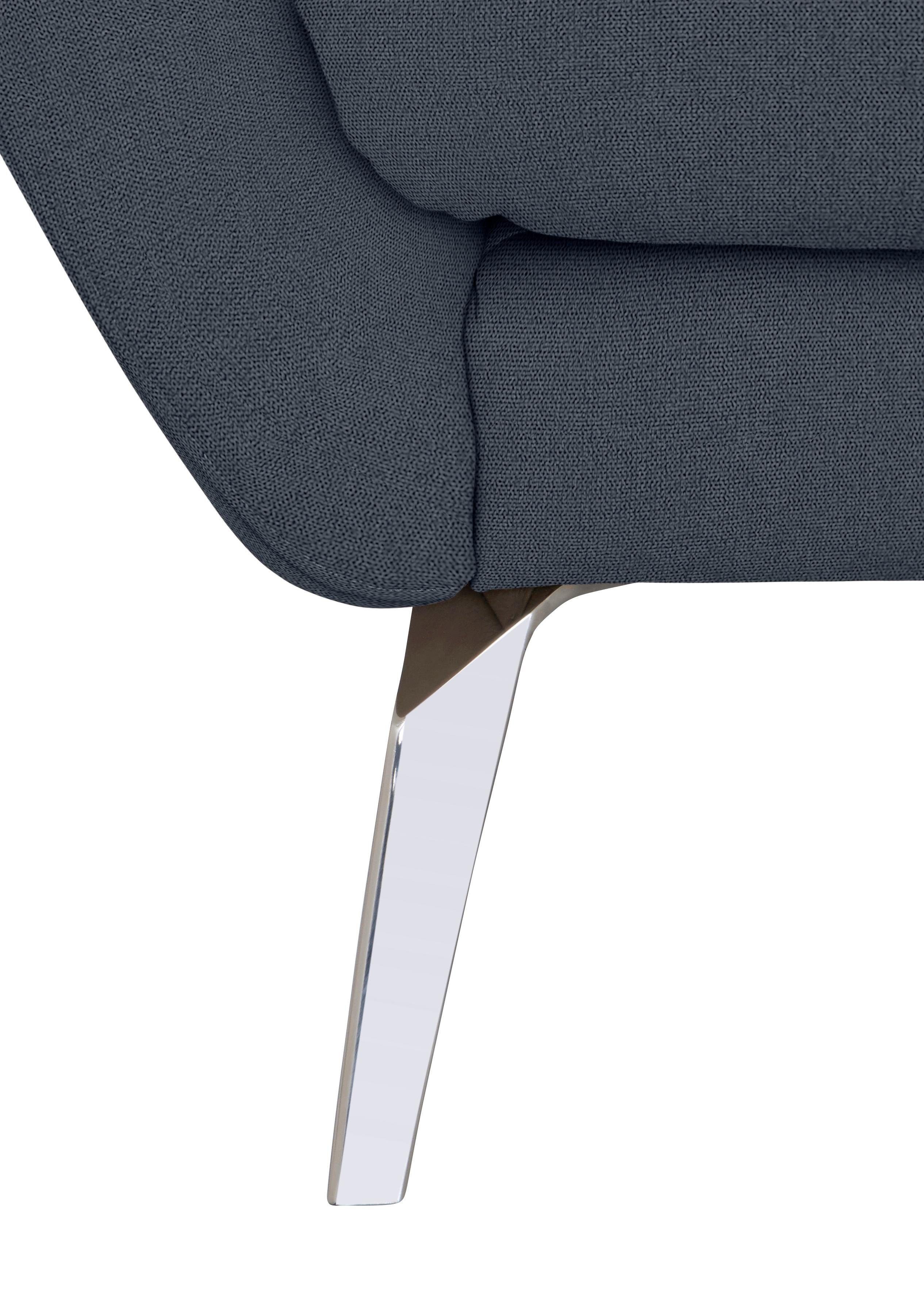glänzend Füße mit Chrom im Sitz, W.SCHILLIG Heftung softy, Big-Sofa dekorativer