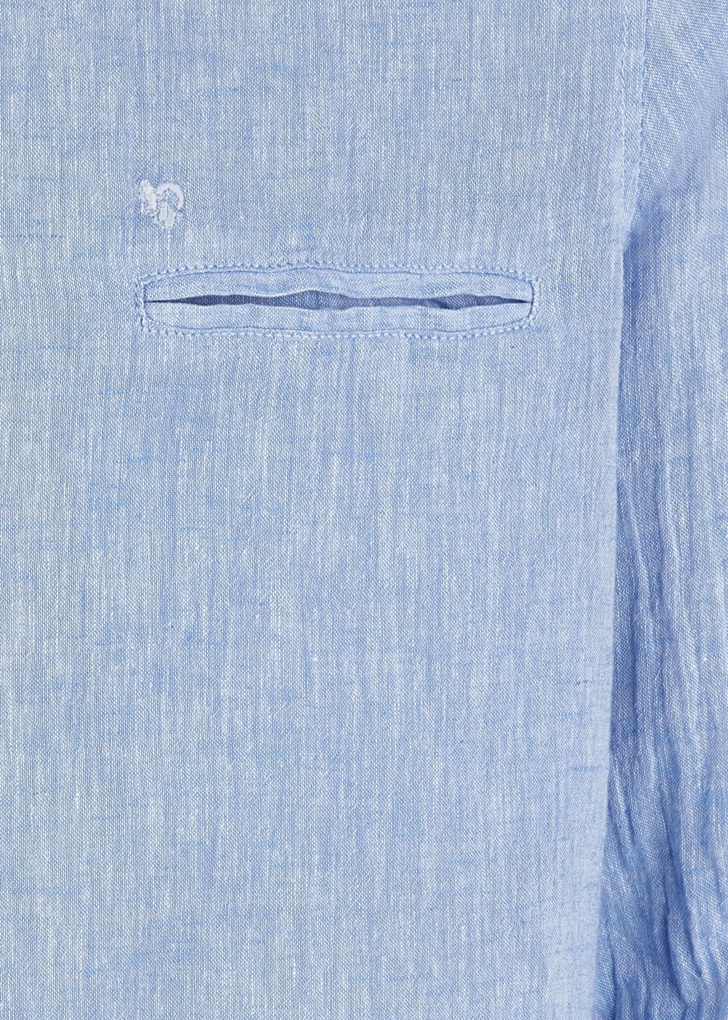 Jupiter Trachtenhemd Brusttasche mit hellblau uni