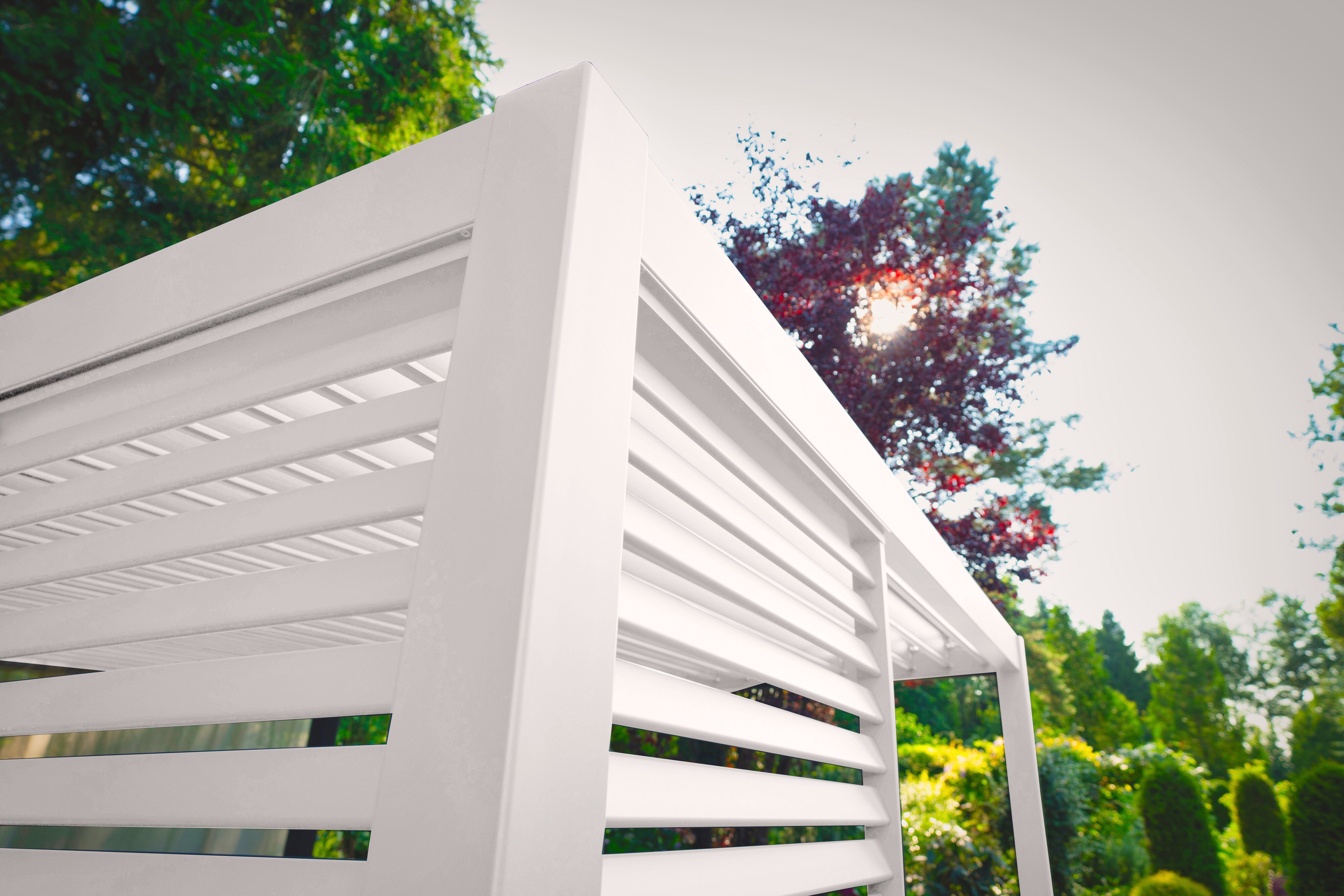 Weide 1,23 aus weiß, Alu-Pavillon M Weide Seitenwandpaneele für Aluminium Pavillonseitenteil