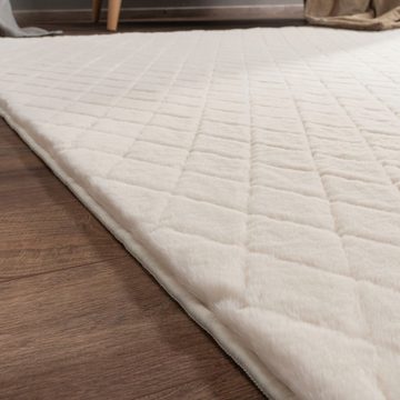 Hochflor-Teppich Arnheim 742, Paco Home, rechteckig, Höhe: 26 mm, Uni Farben, Rauten Muster, besonders weich, Hoch-Tief Effekt