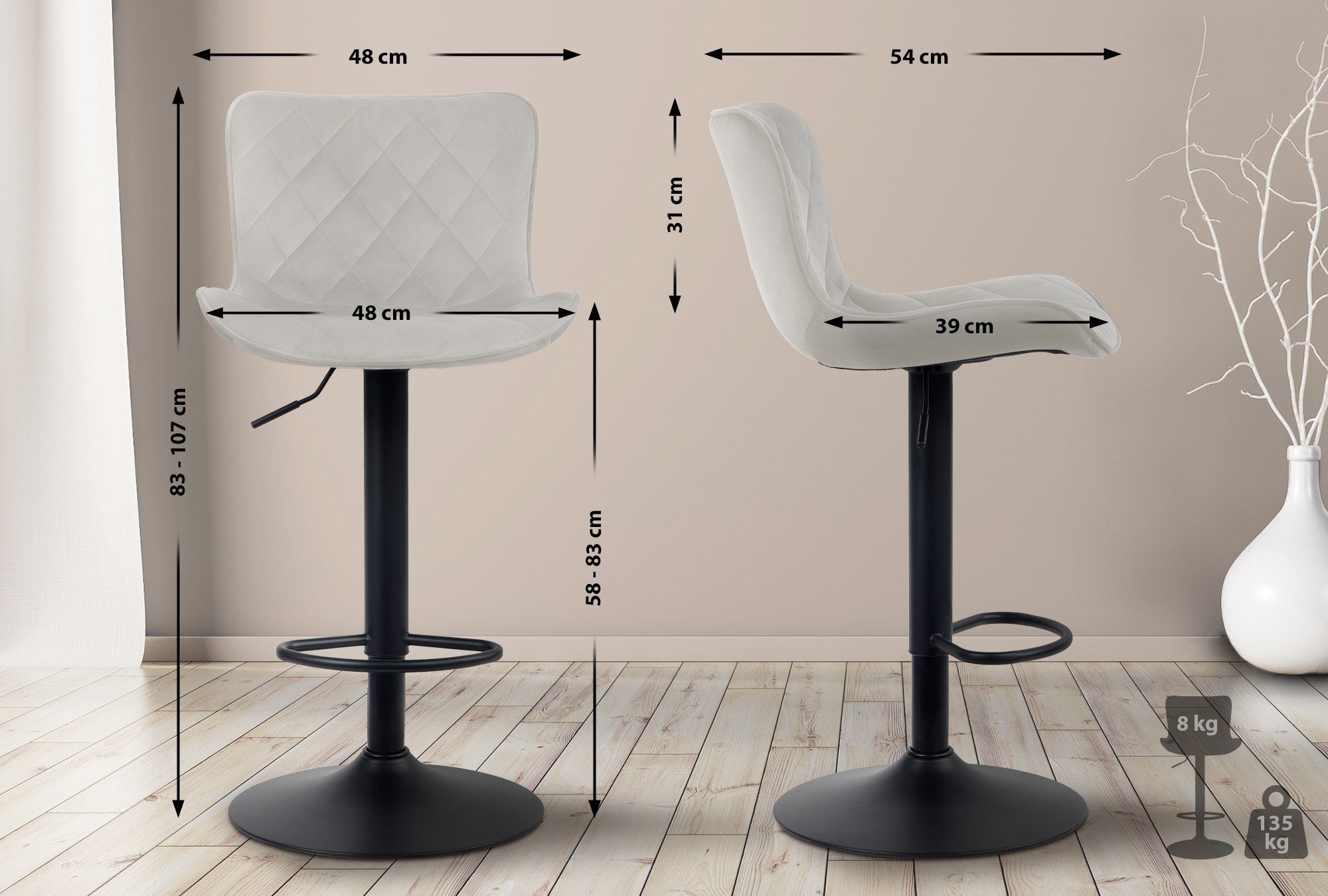 CLP Barhocker Emma (2er Set, 2 günstig online kaufen