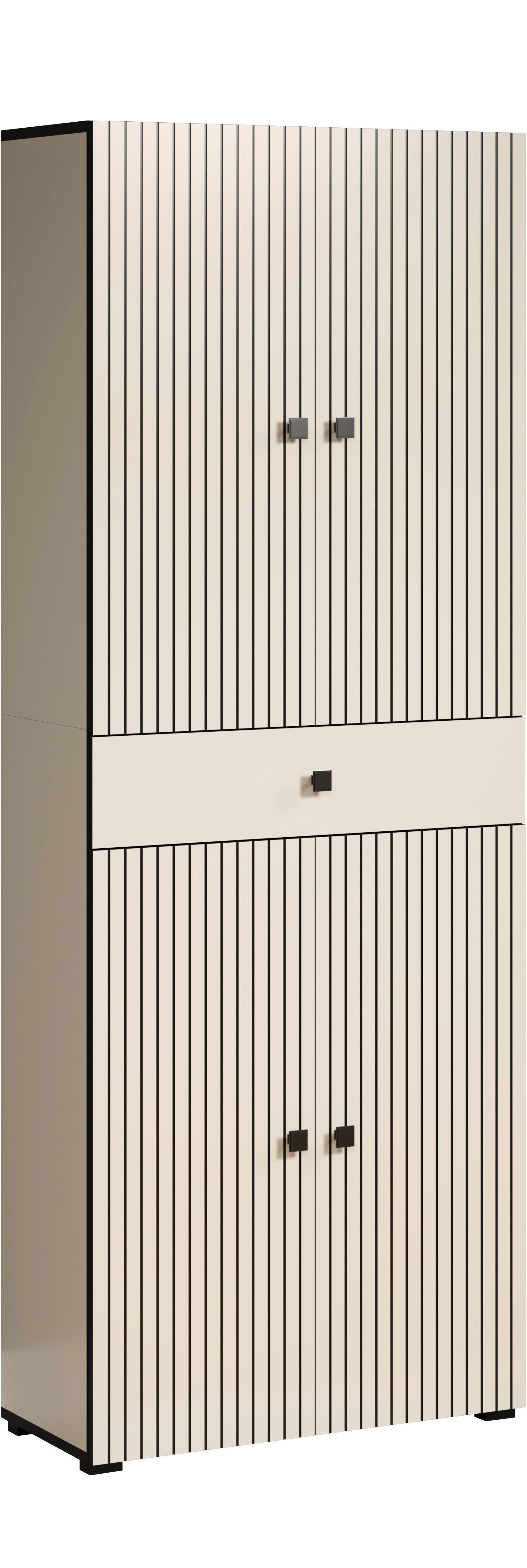 welltime Hochschrank Amrum Badezimmerschrank mit und ohne Schublade - (B/T/H) 40-70/31/186 cm – Bild 2 von 5
