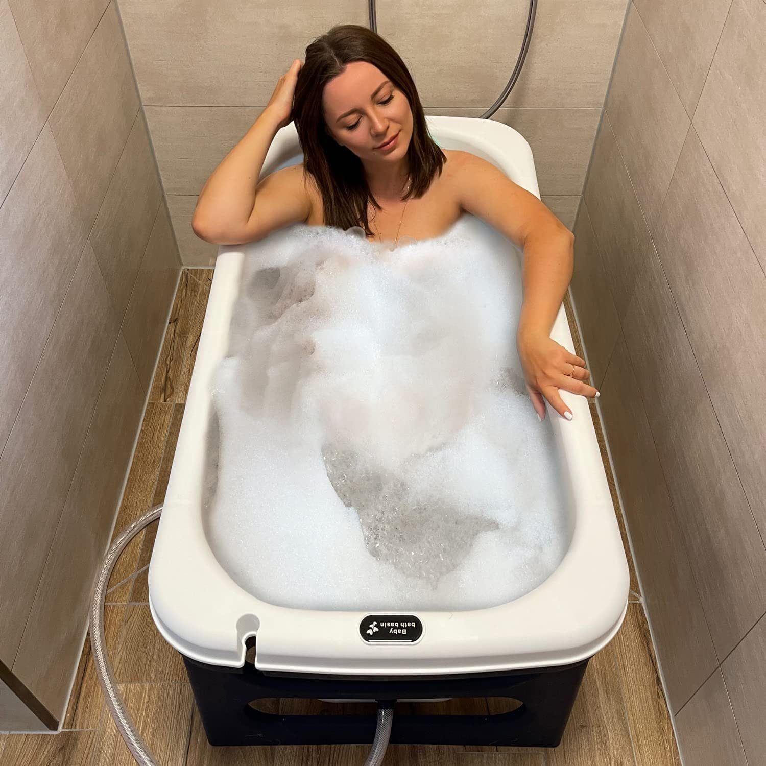 150cm Faltbare Badewanne Bathtub für Baby Erwachsene mit Temperaturindikator Bad 