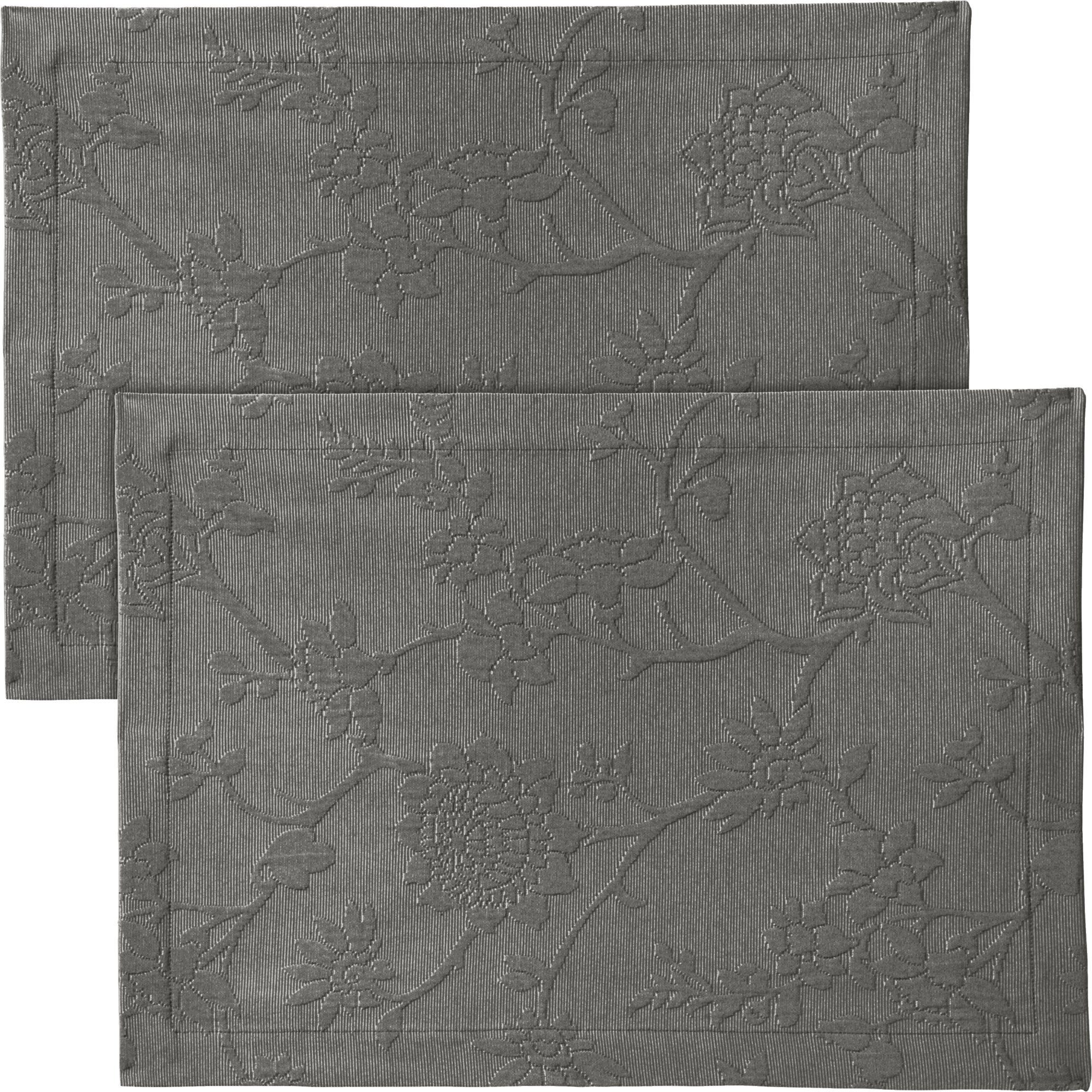 Erwin Müller Platzset Tischset "Arnsberg" 2er-Pack, bügelleicht Uni/Blumen