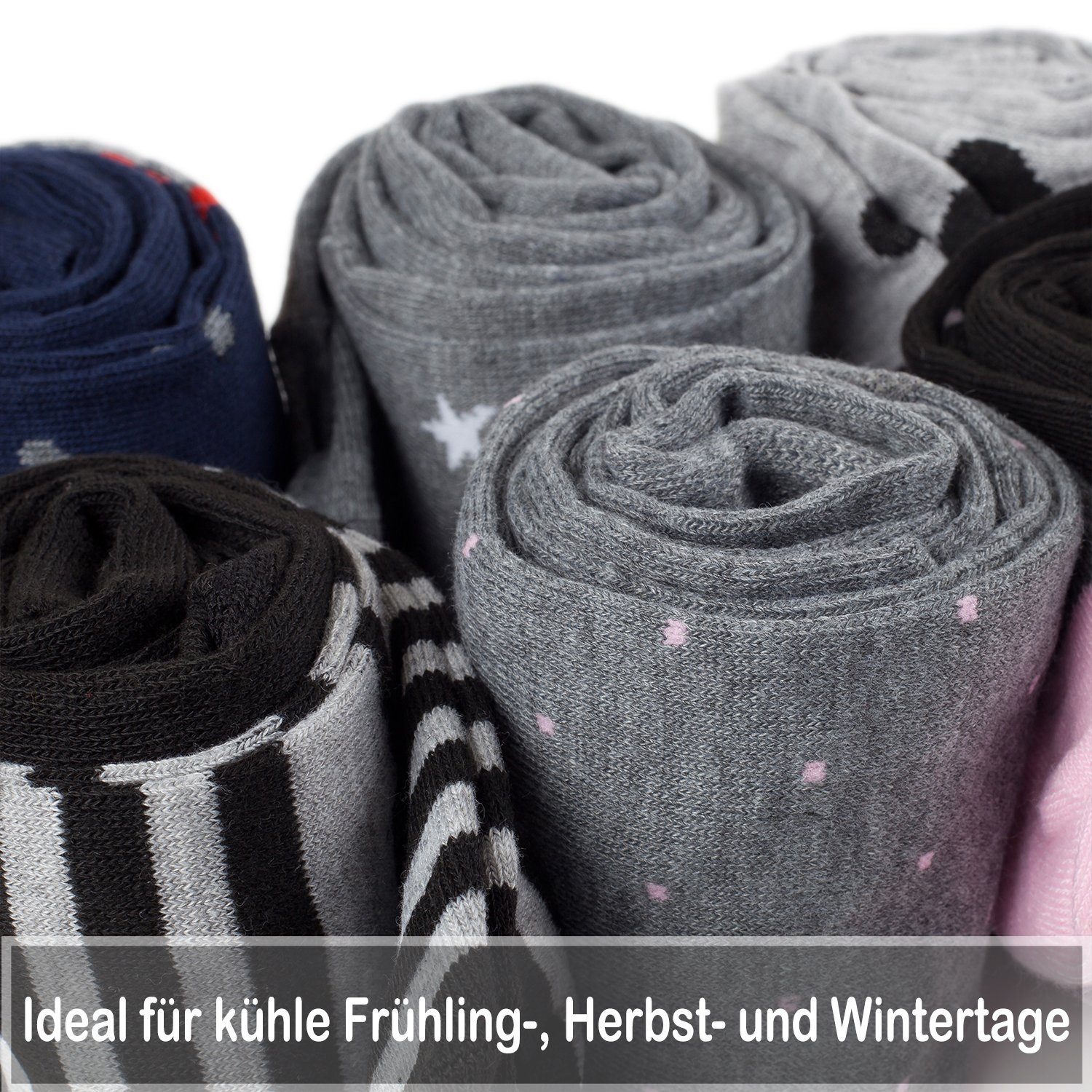 L&K-II Strickstrumpfhose 27256 (6er-Packung) aus Baumwolle mit hübschen Motiven – Bild 4 von 5